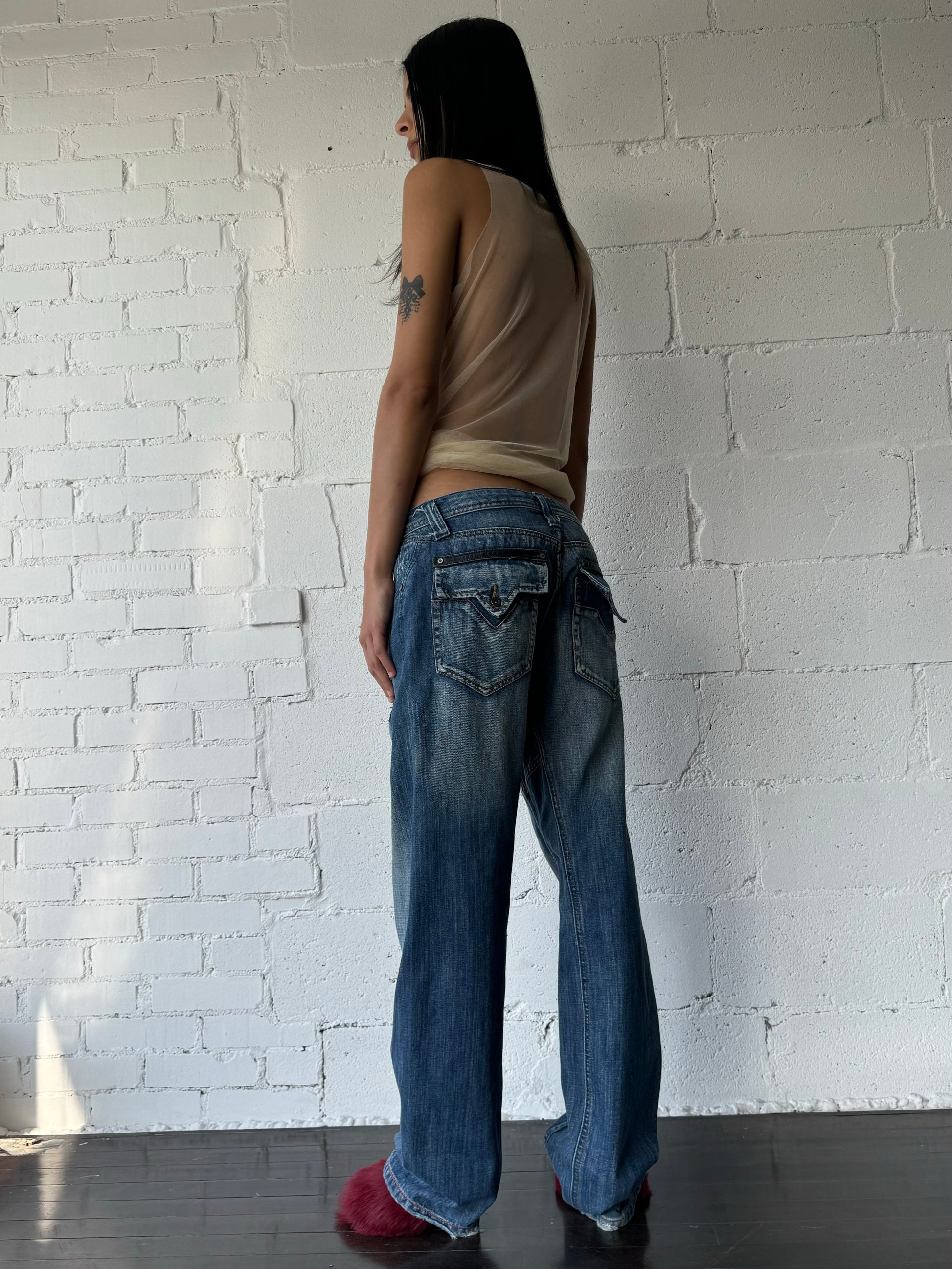 baggy pocket jeans / 32