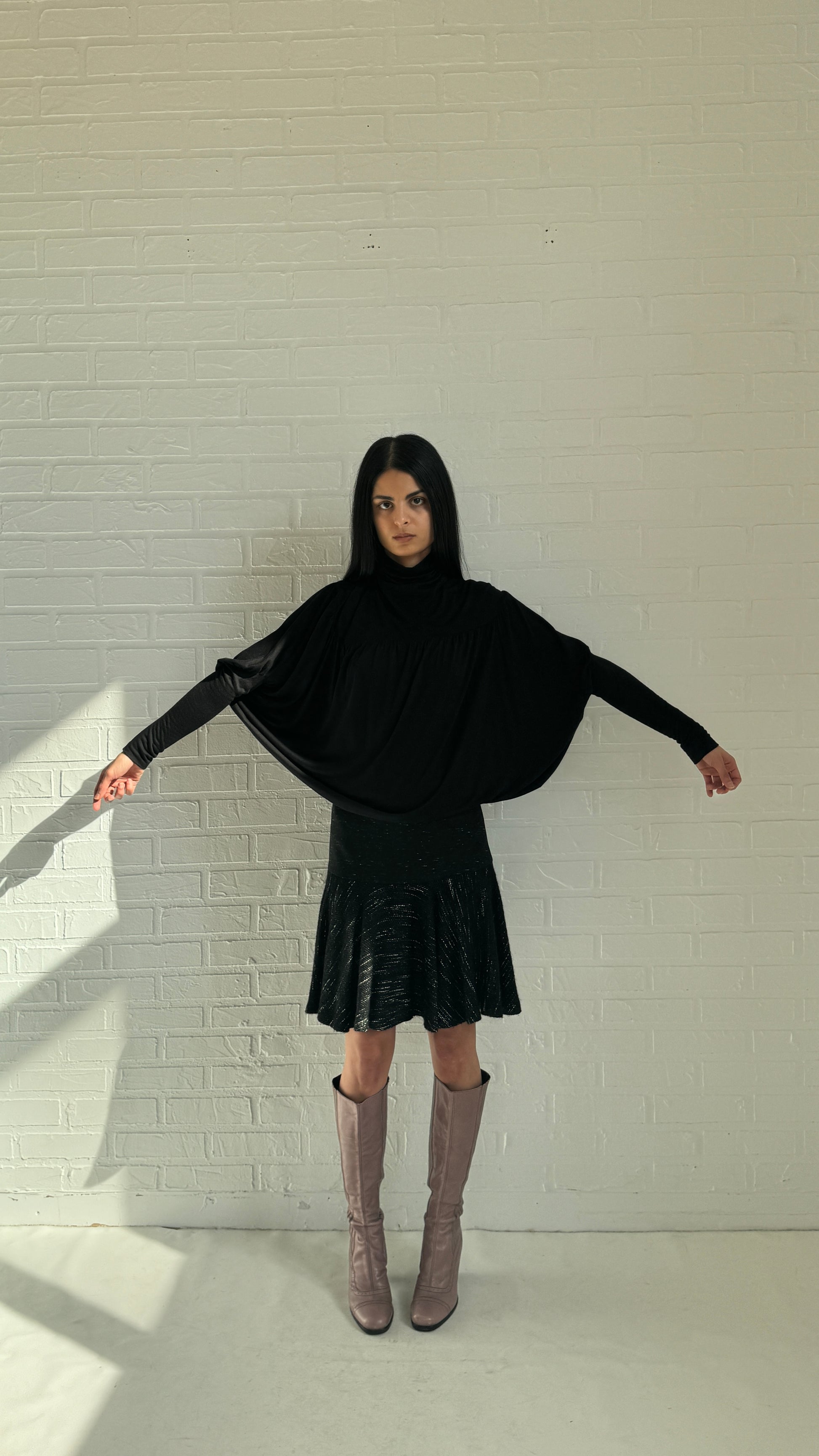 silk jersey draped top