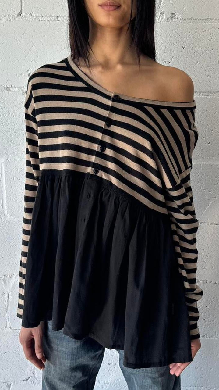 striped tiered cardigan