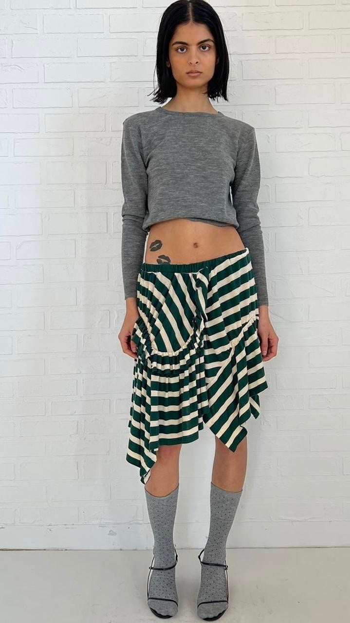 jersey goblin skirt / stripe