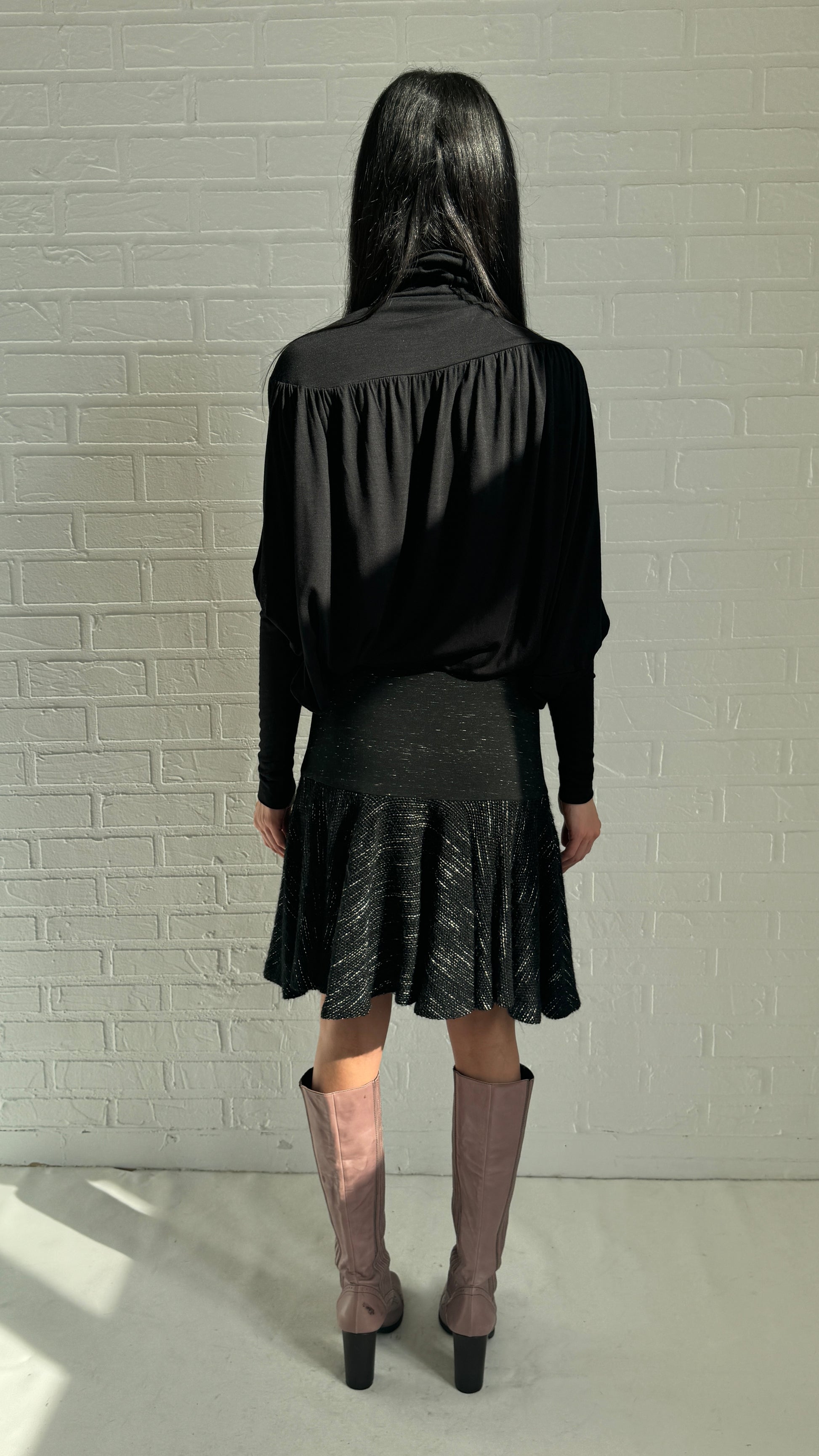 silk jersey draped top