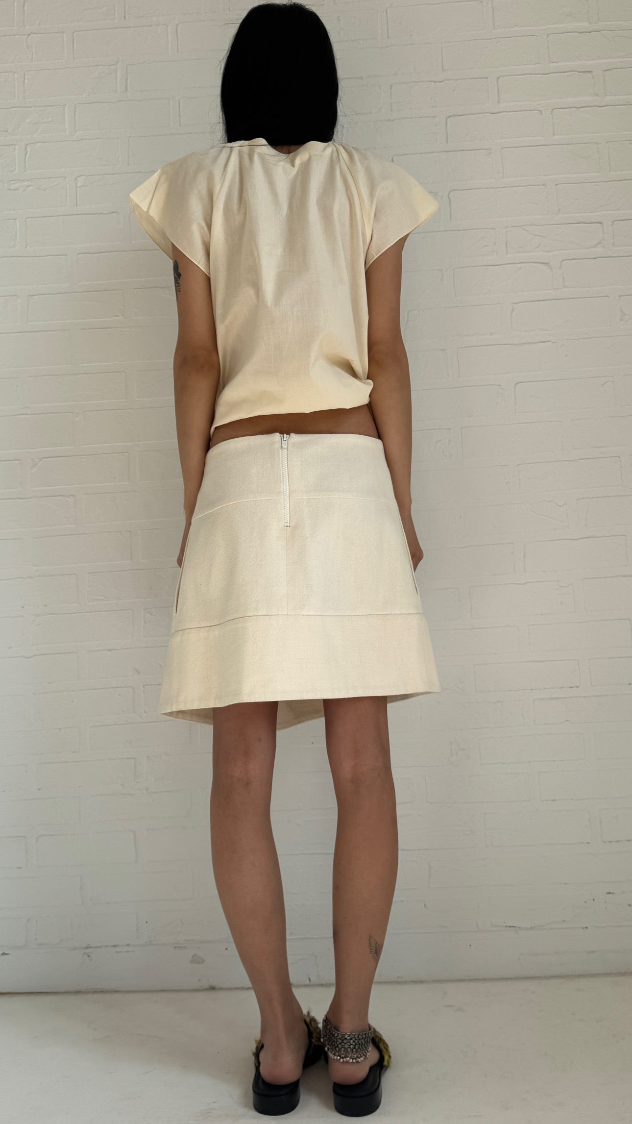 Cotton Silk Mini Skirt