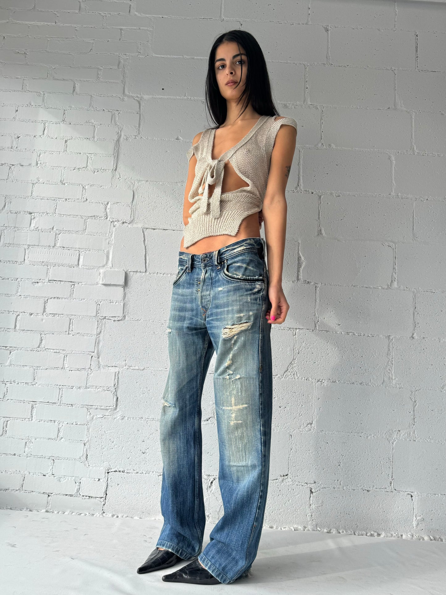 curve baggy ripped jeans