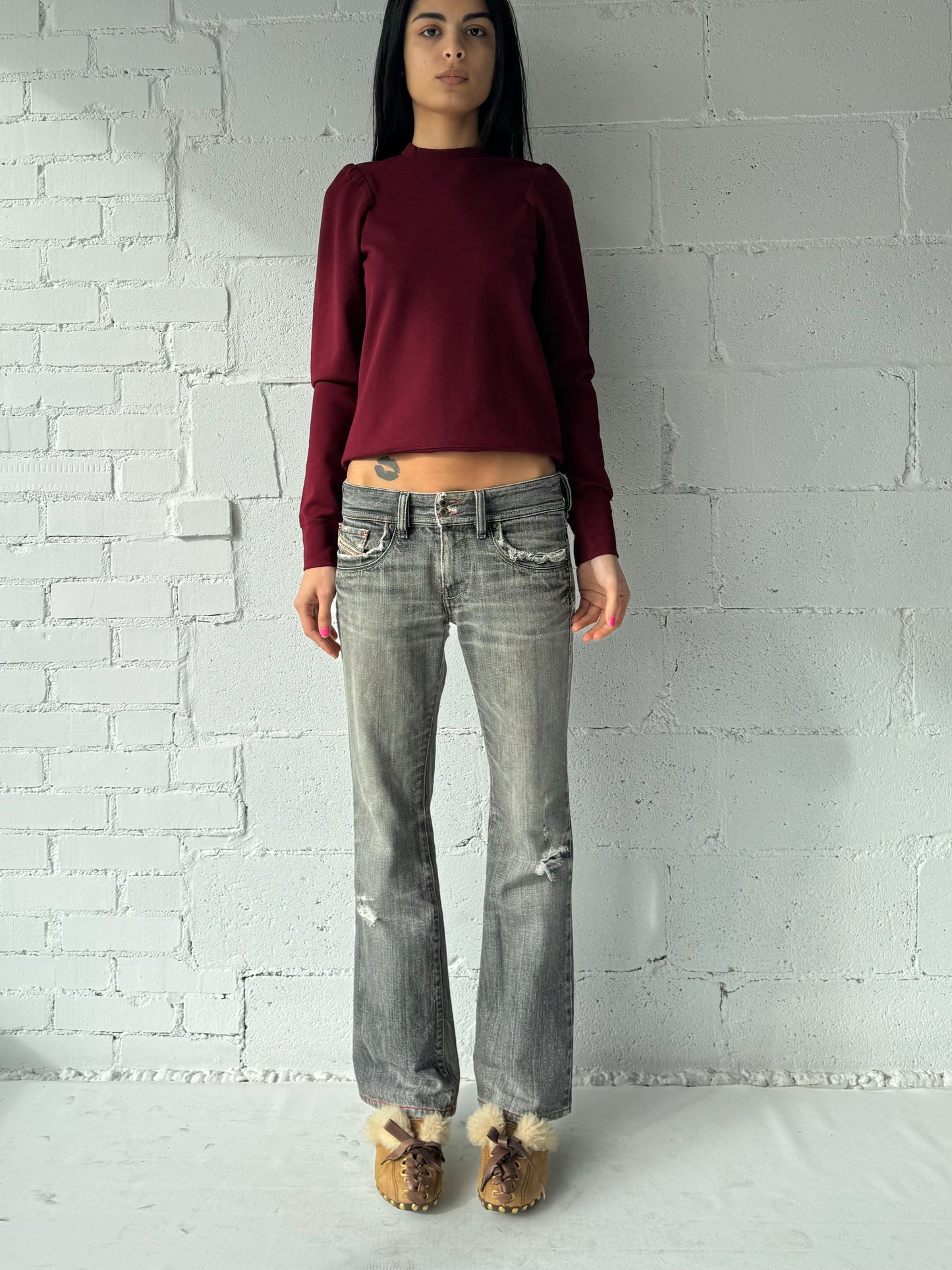 low rise jeans grey xs/s