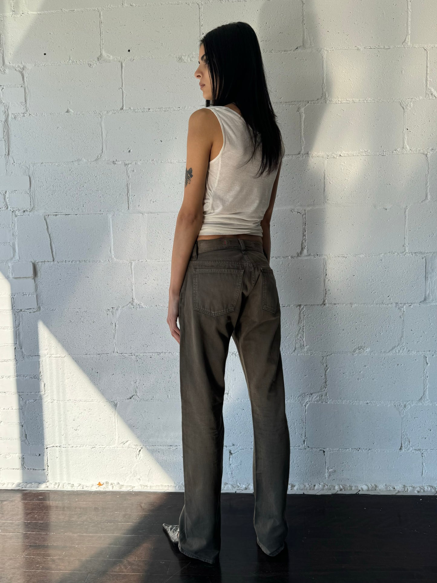 ruched cotton tank