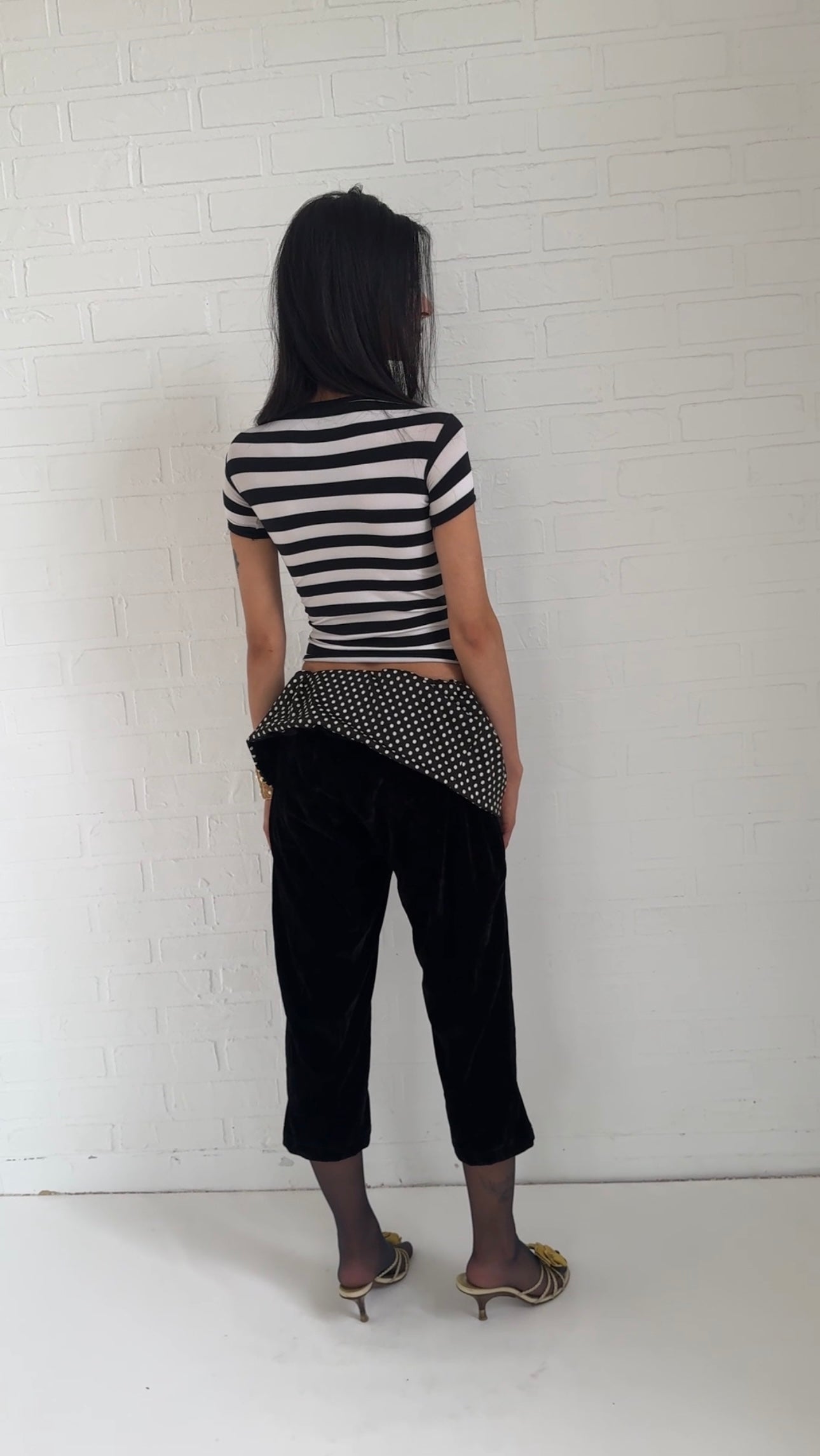 stretch striped baby tee