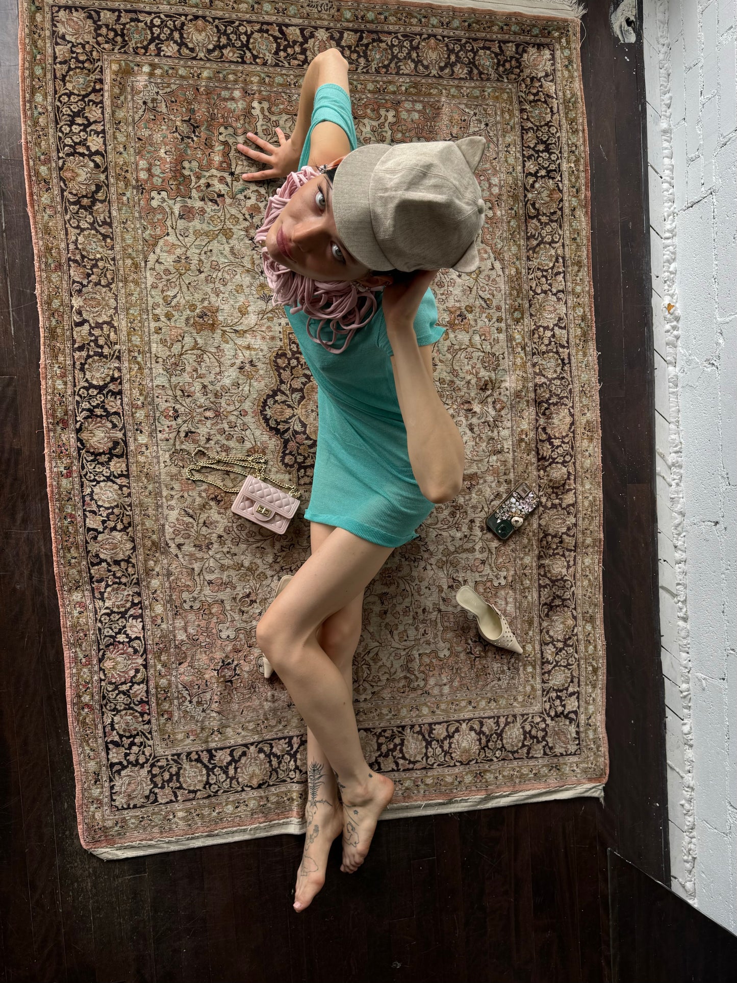 knit dress / teal