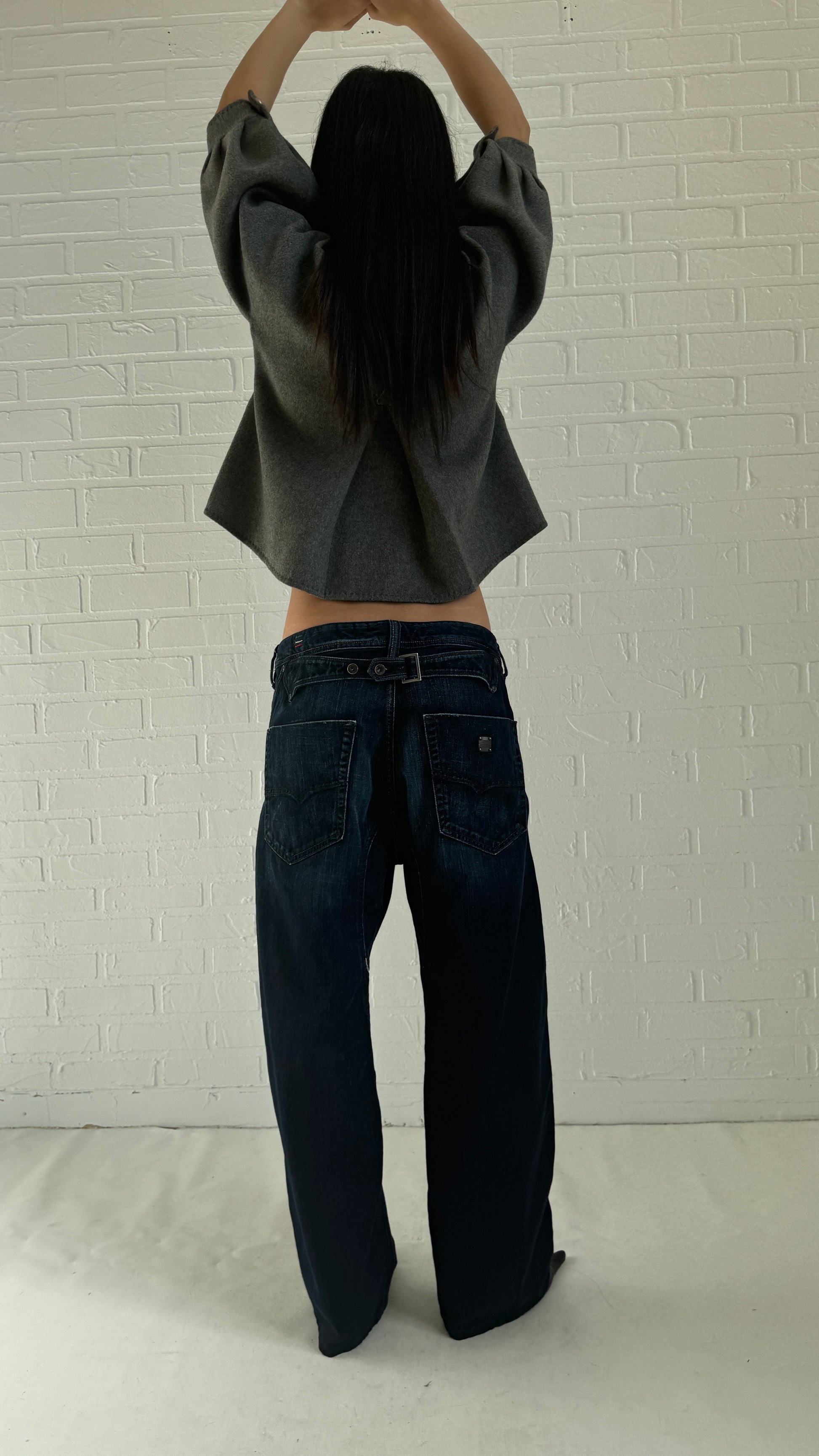 cinch back belt jeans
