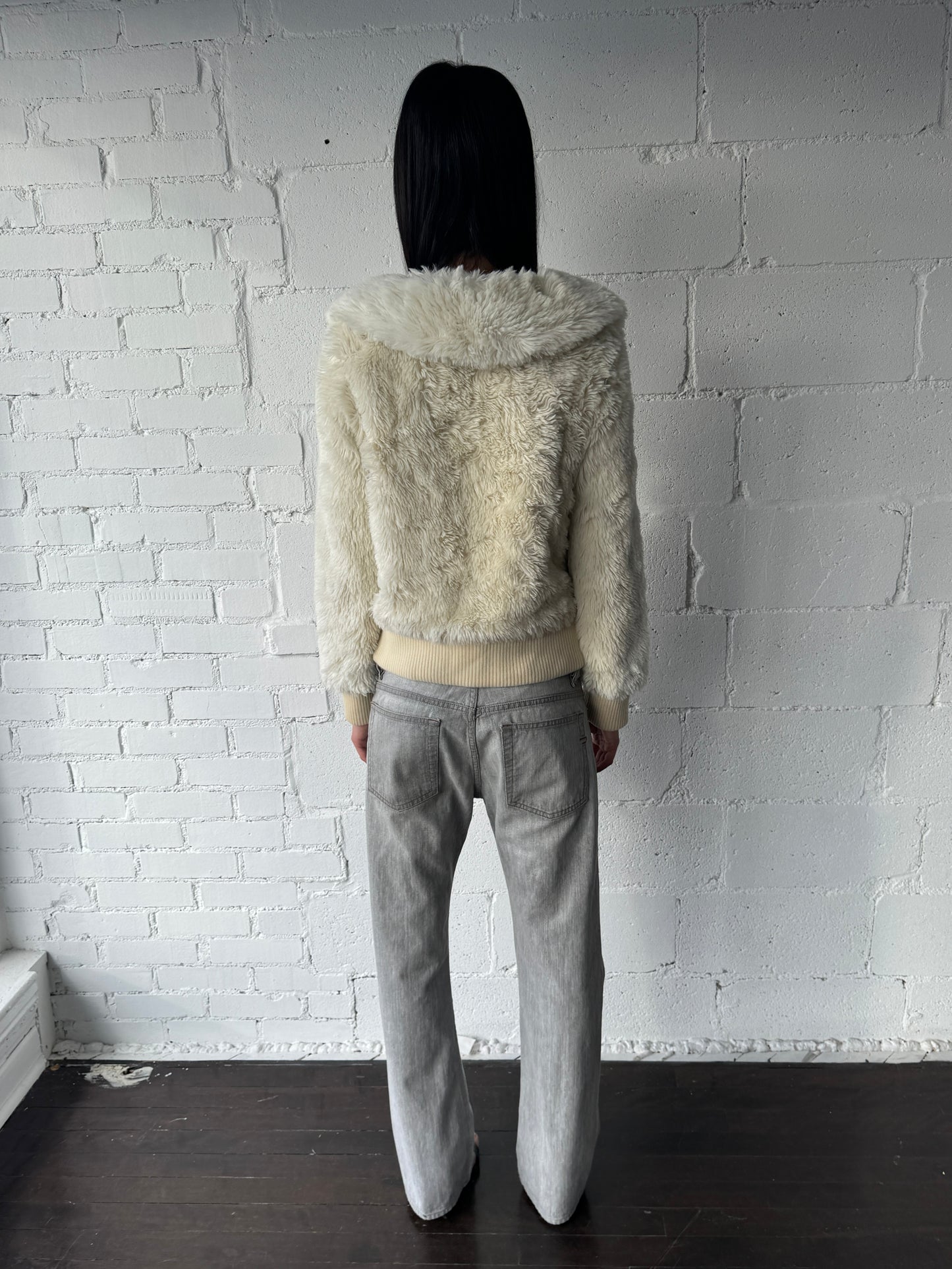 faux fur jacket / white