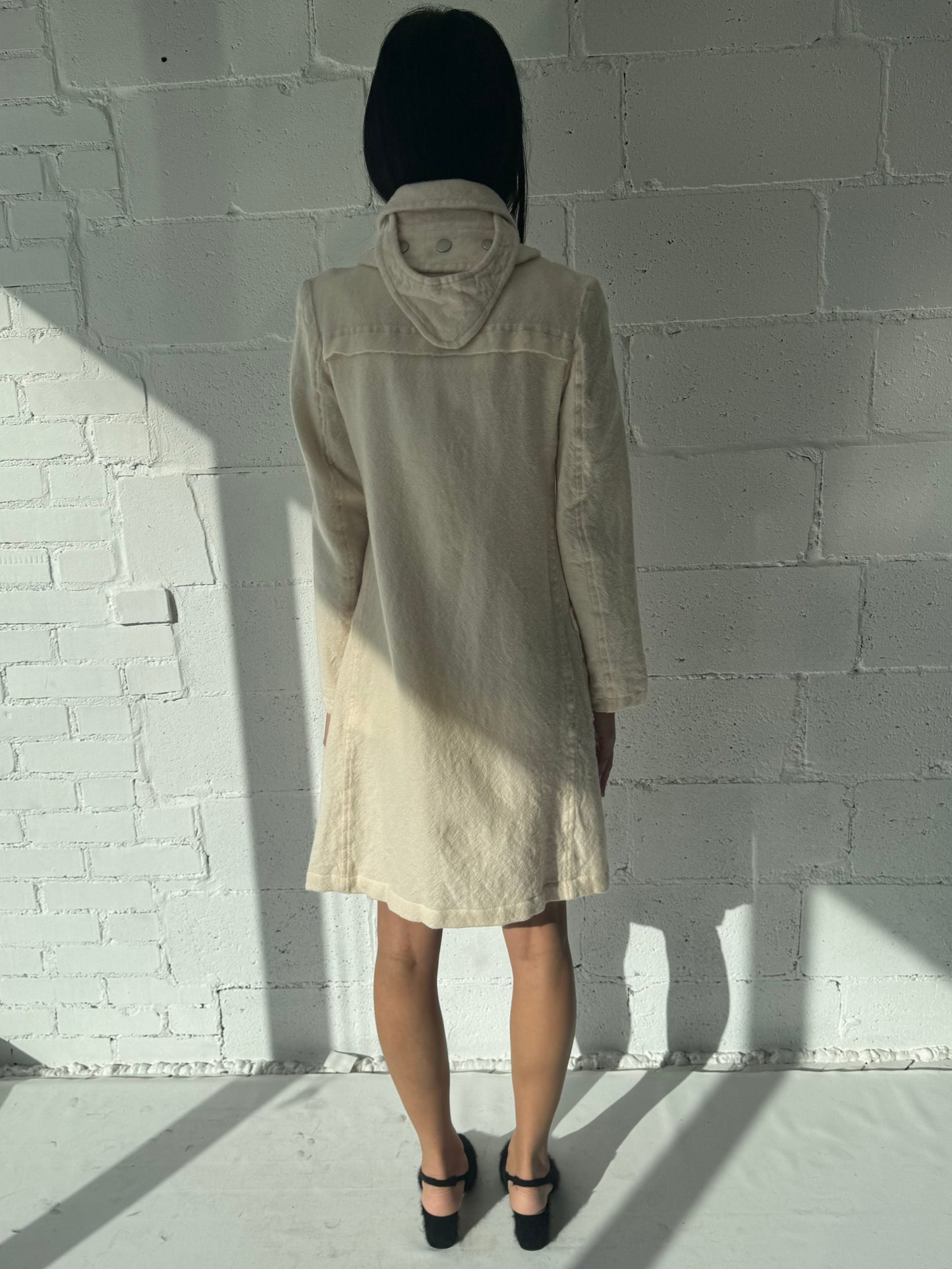 wool coat / bone