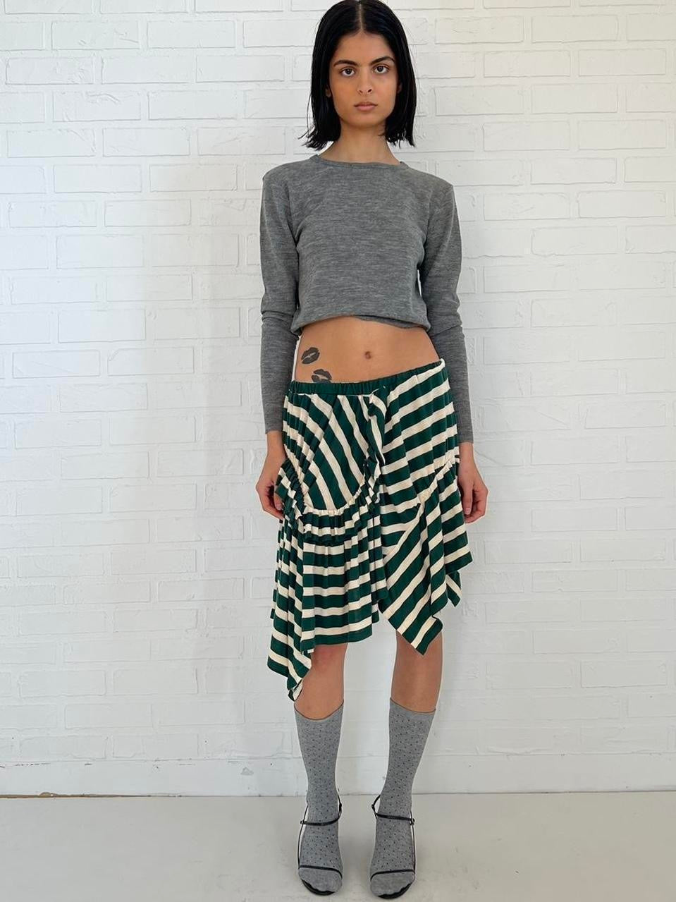 jersey goblin skirt / stripe