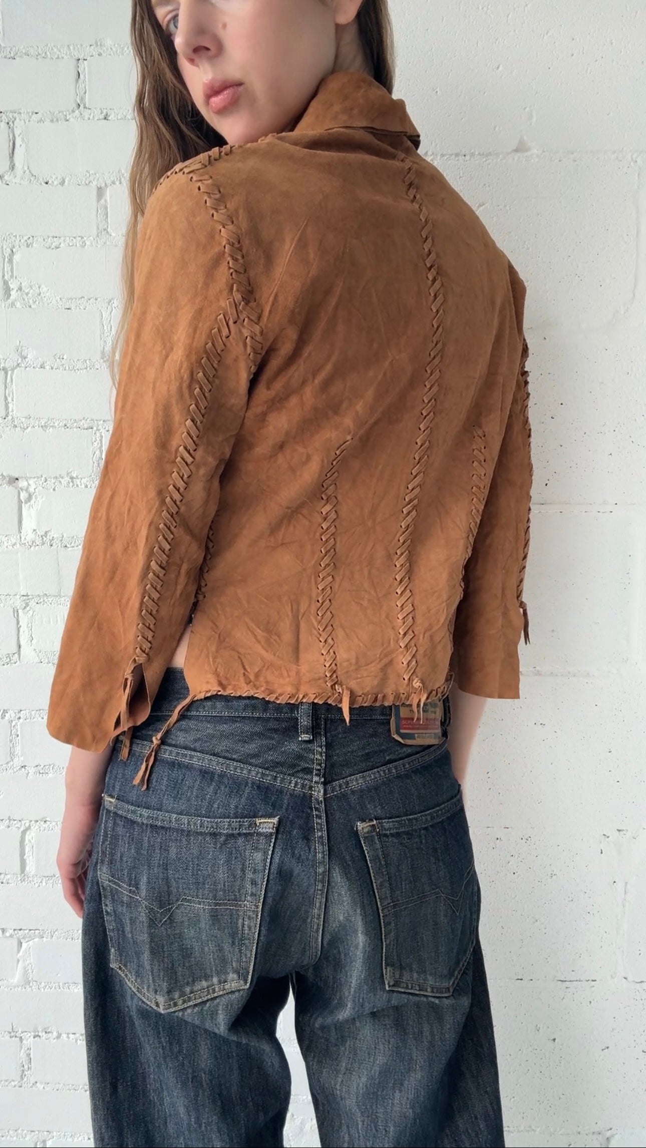 suede fringe shirt jacket
