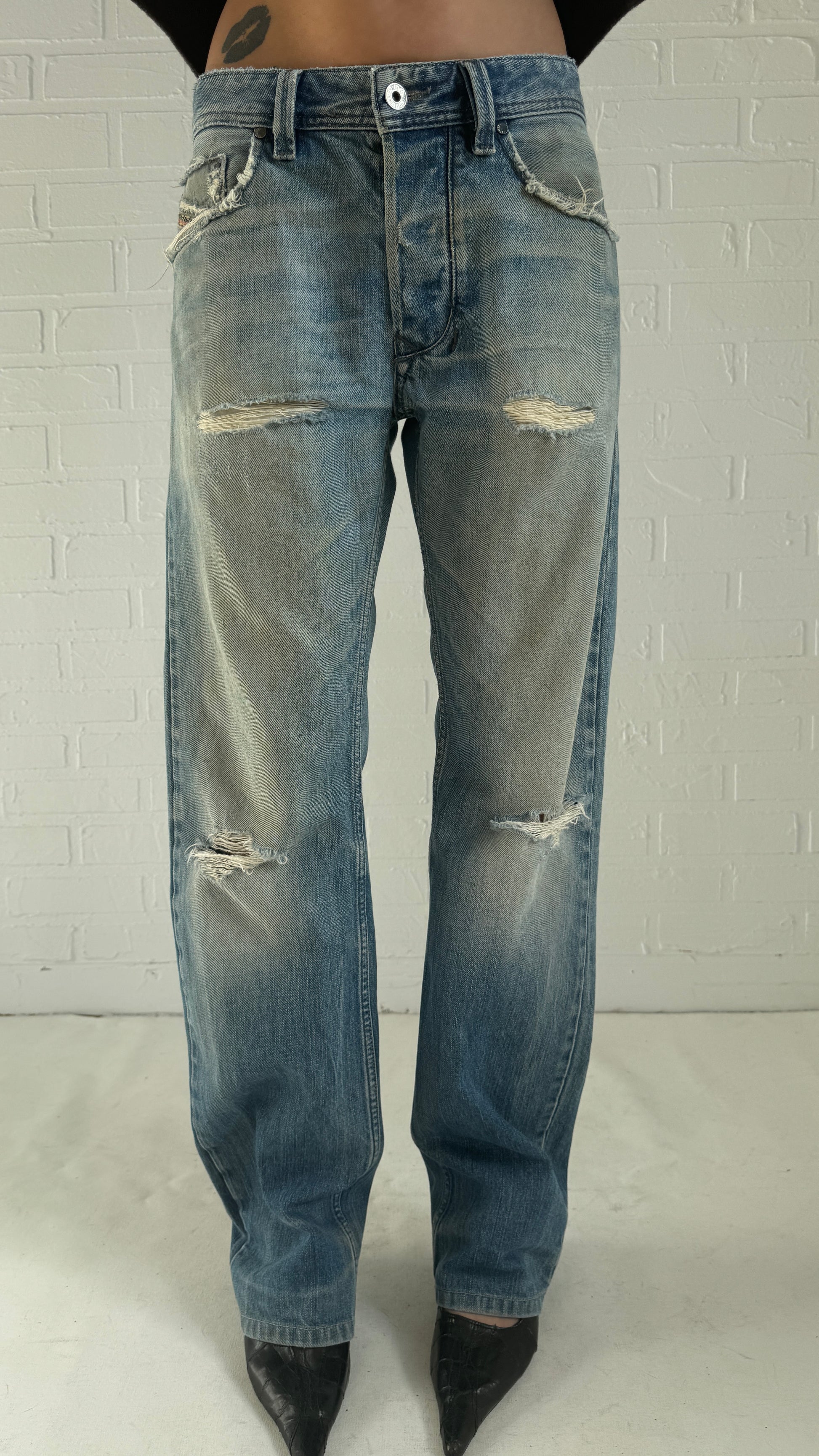 distressed jeans