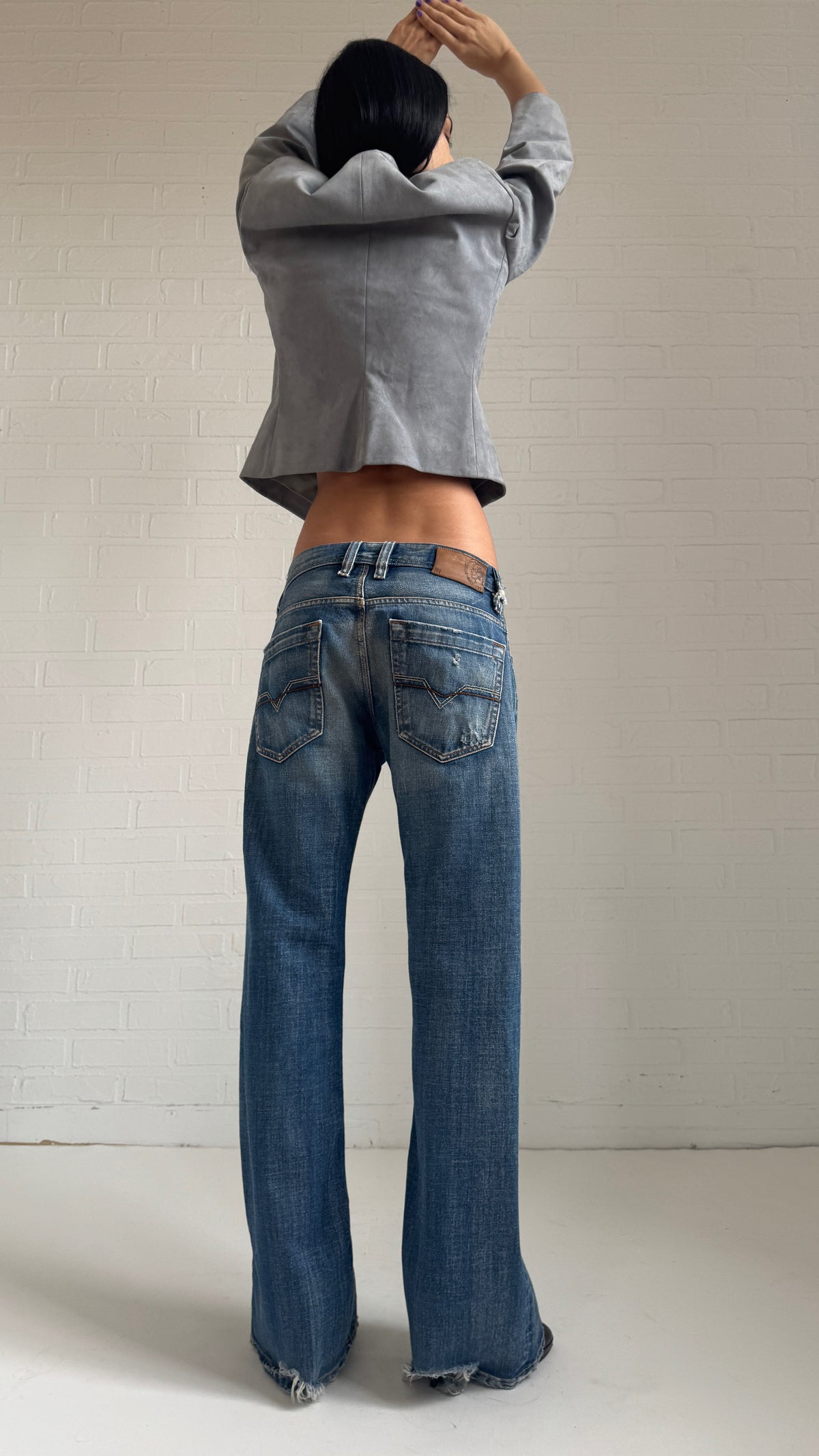 Distressed Bootcut Jeans