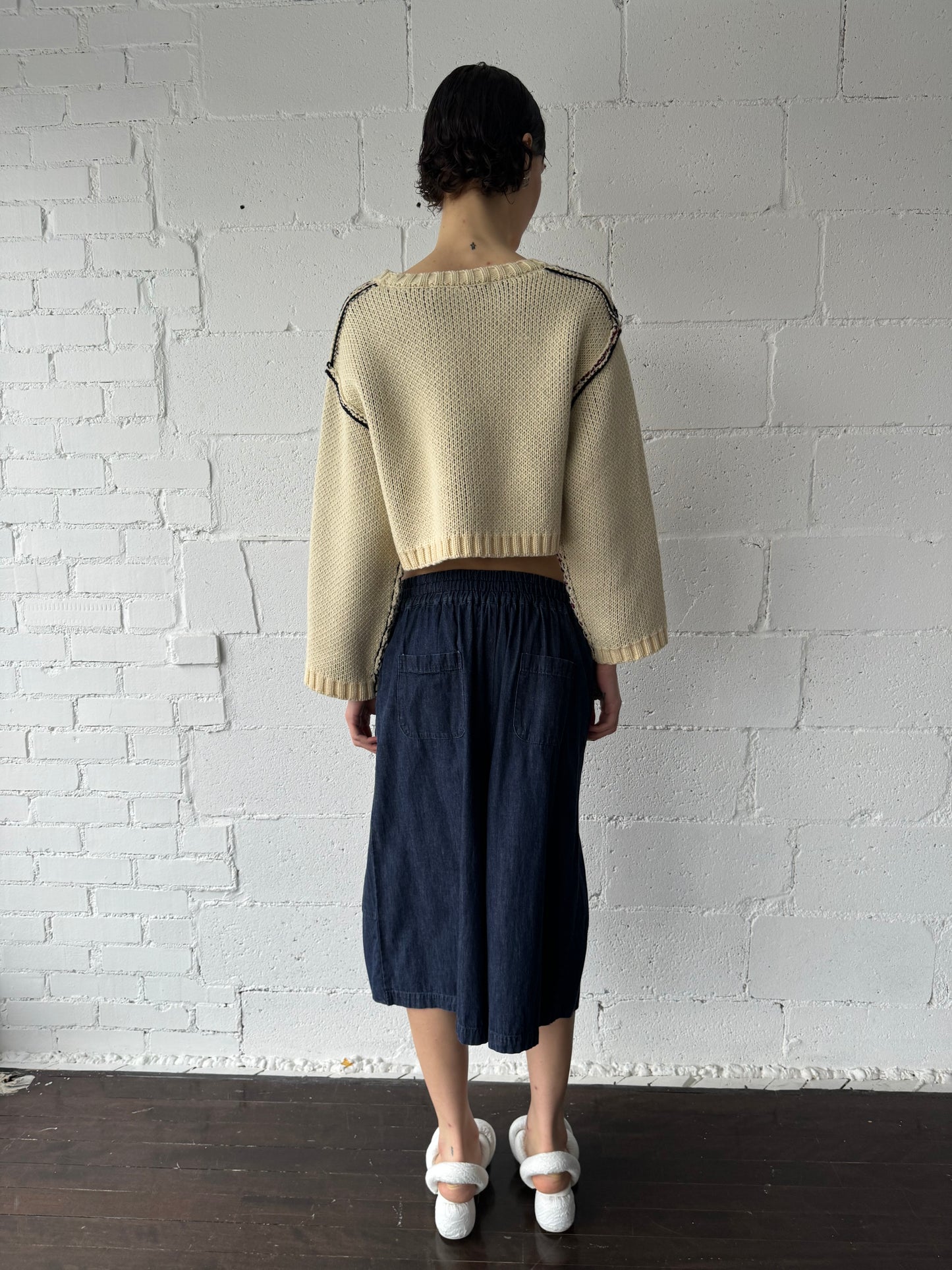 shorts / dark cotton denim