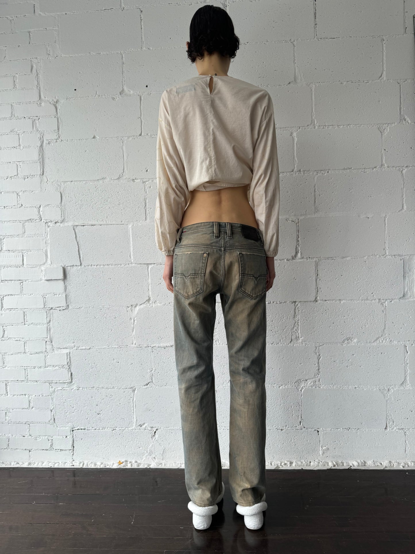 boot cut mid rise denim rust wash 28