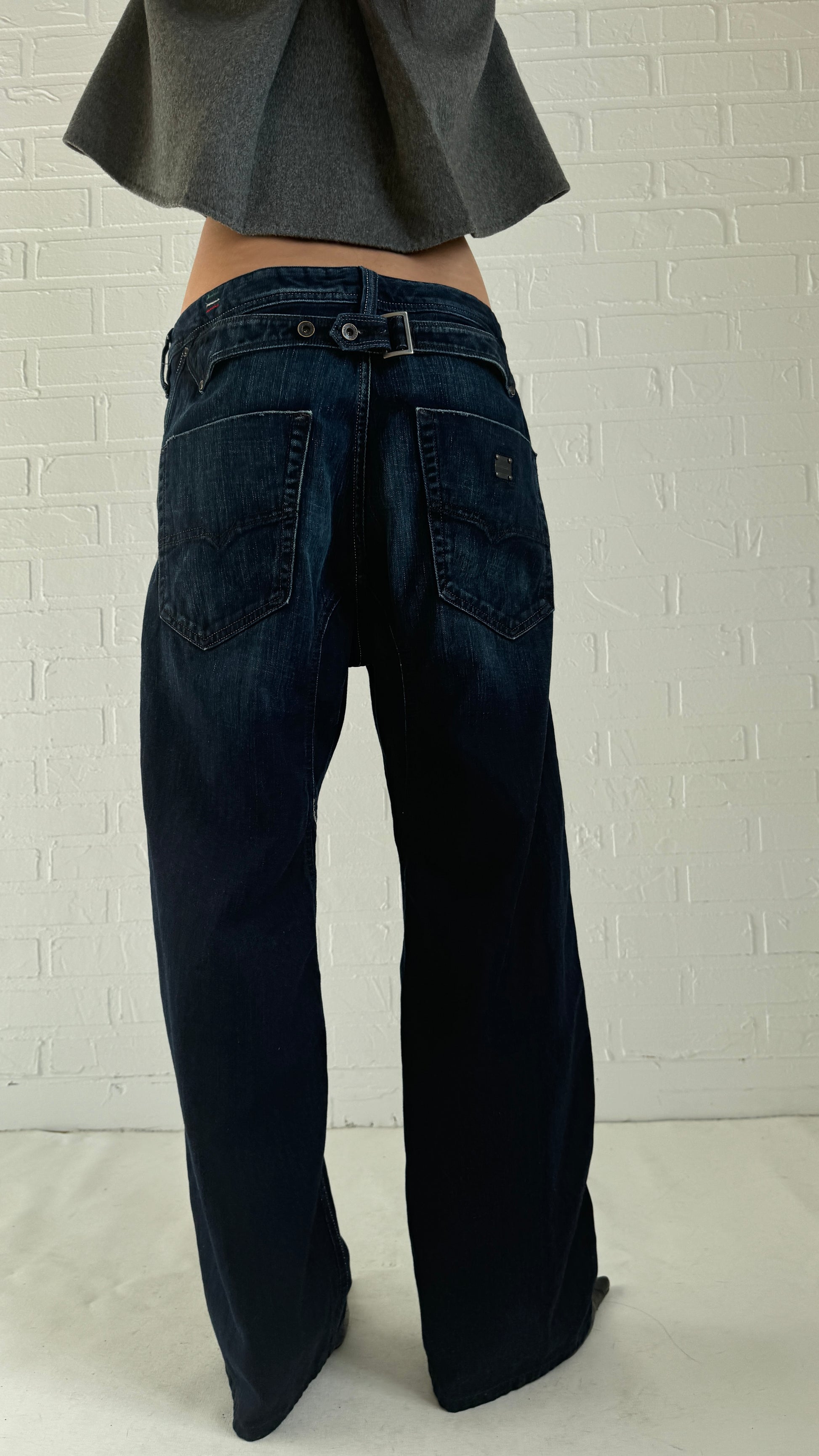 cinch back belt jeans