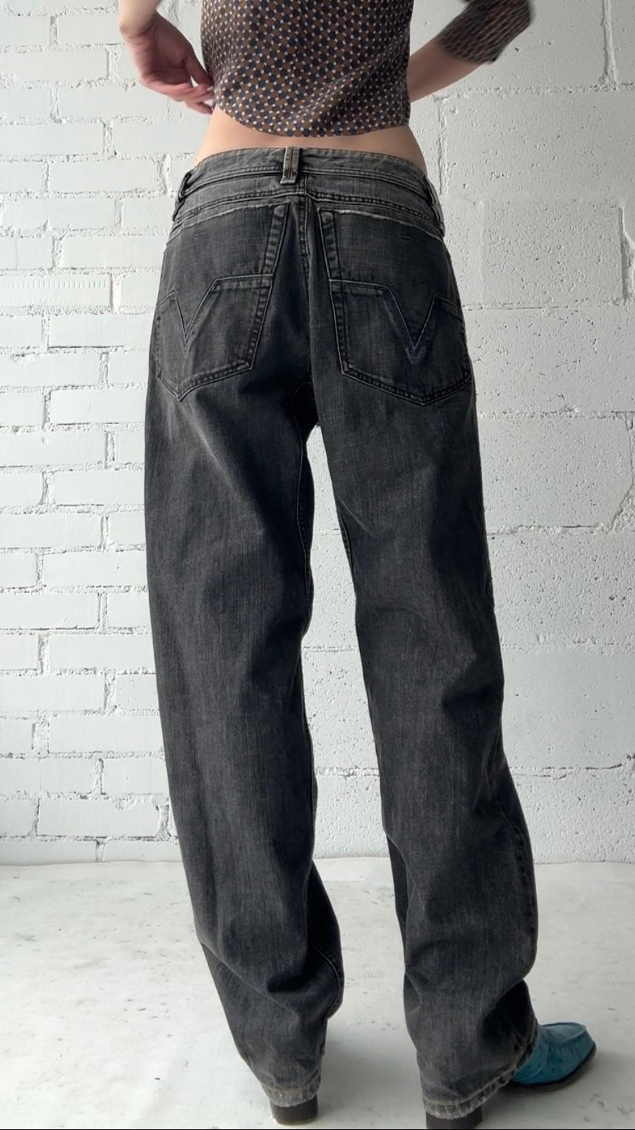 baggy straight jeans / grey wash
