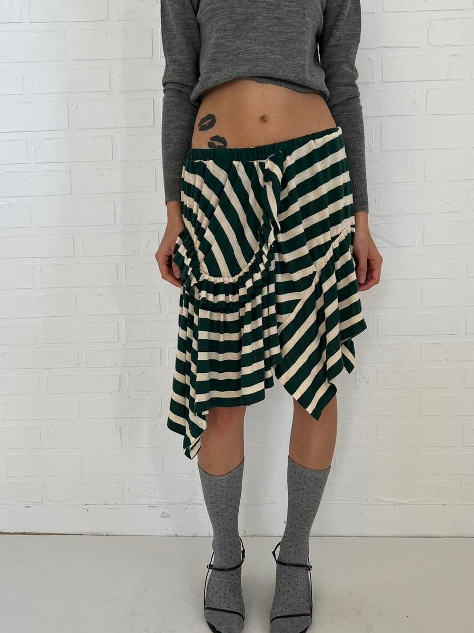 jersey goblin skirt / stripe
