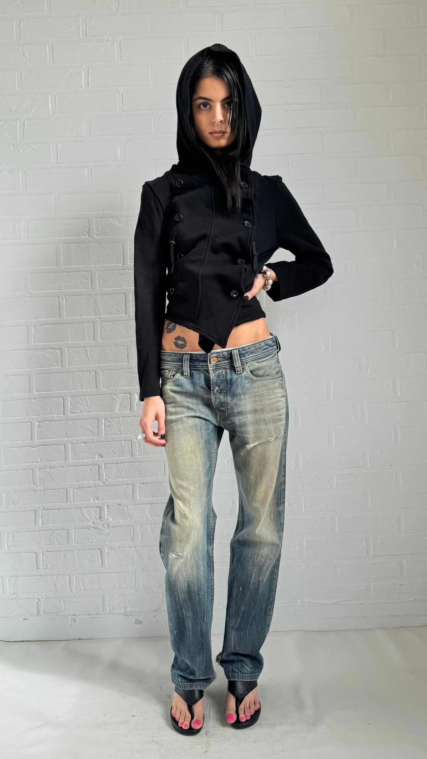 ruched hoodie jacket