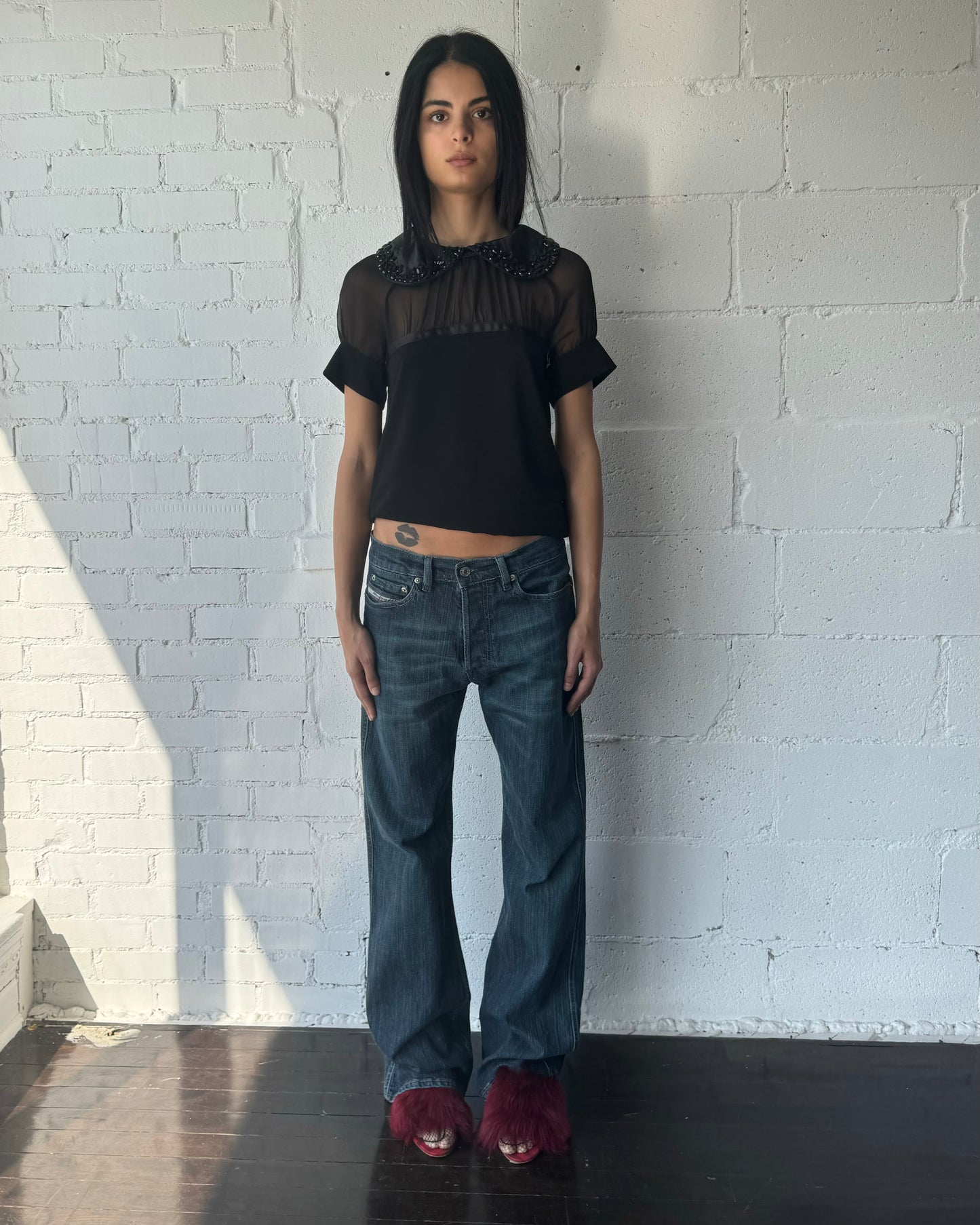 indigo wide jeans 31