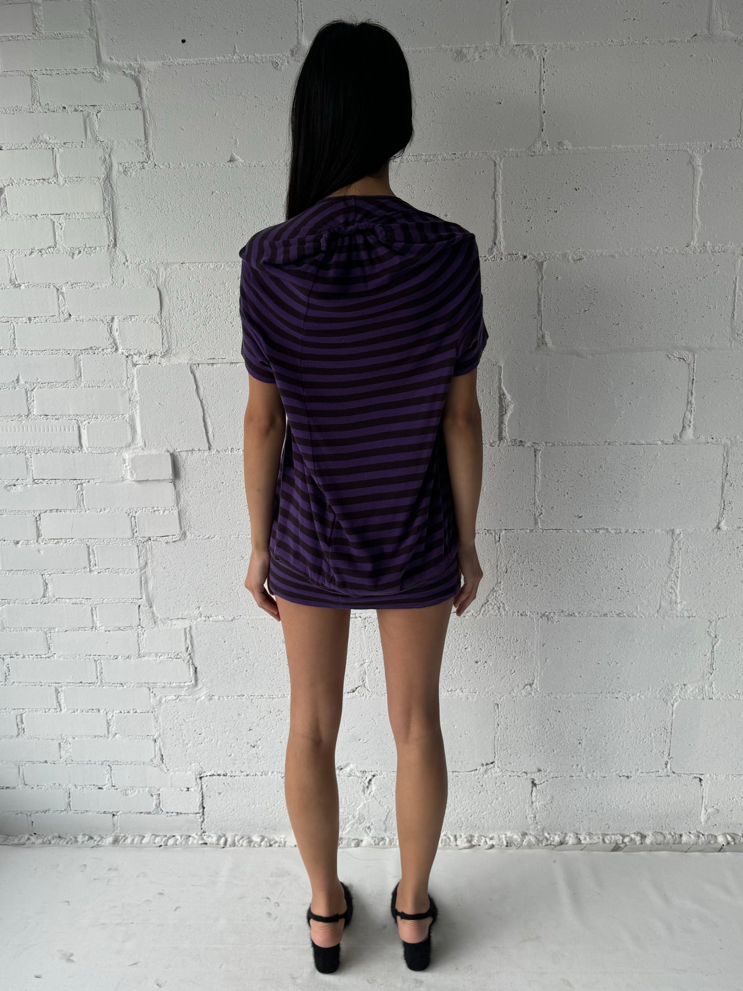 '07 mini dress purple / brown stripe