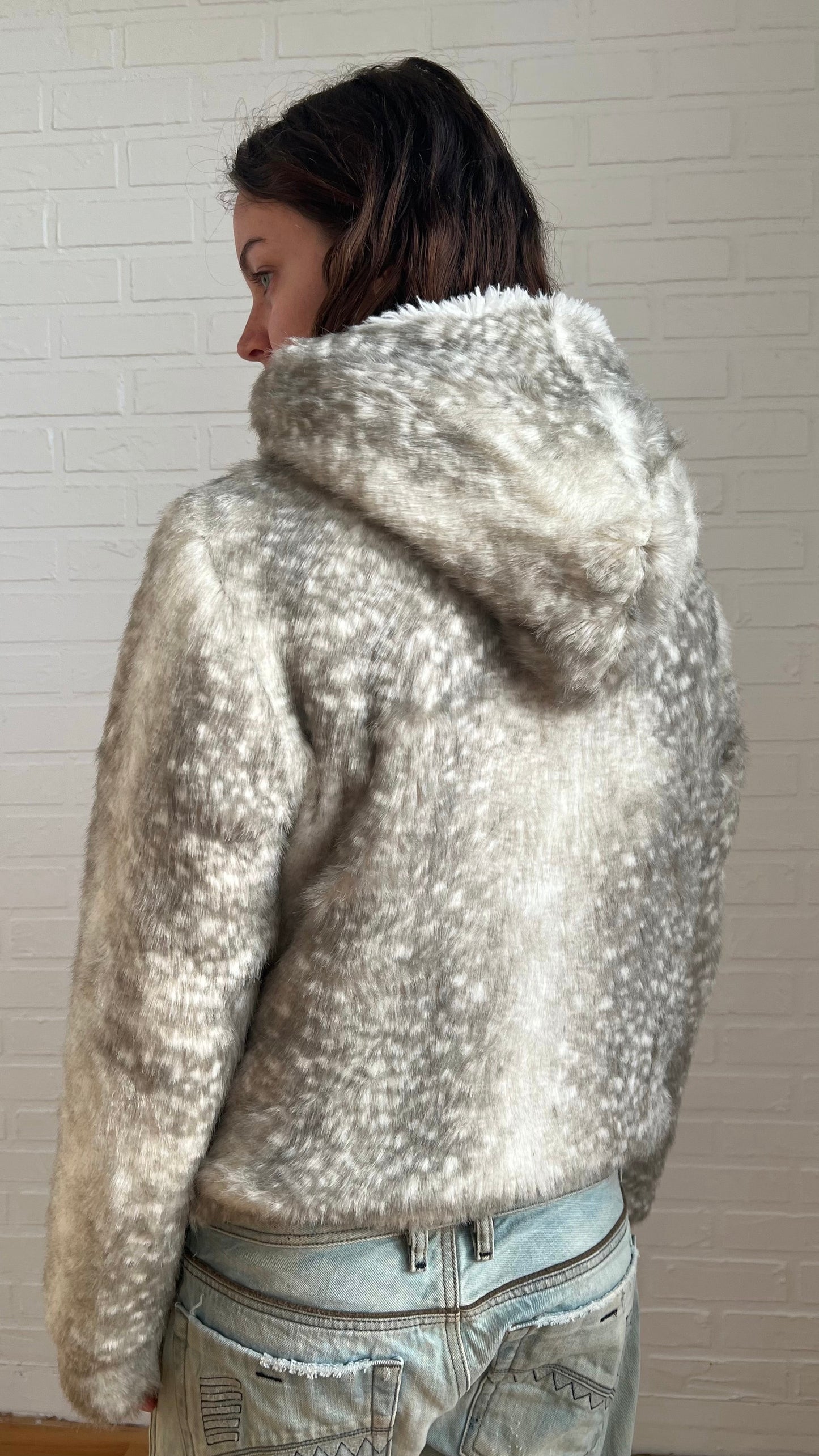 faux fur hoodie