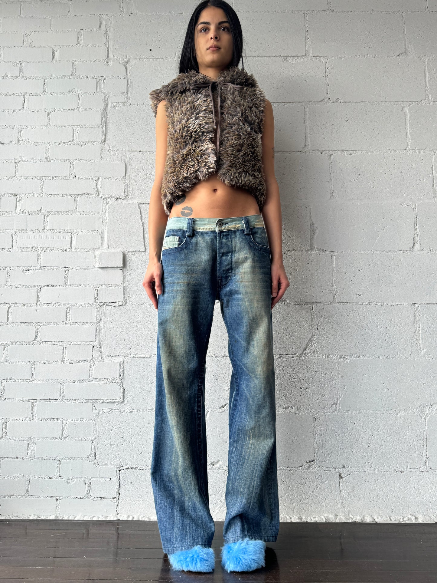 Two tone jeans blue L