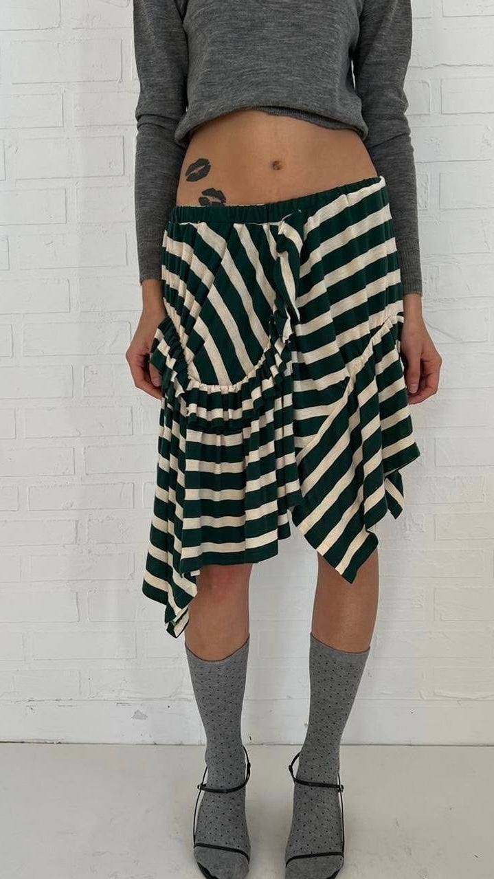 jersey goblin skirt / stripe