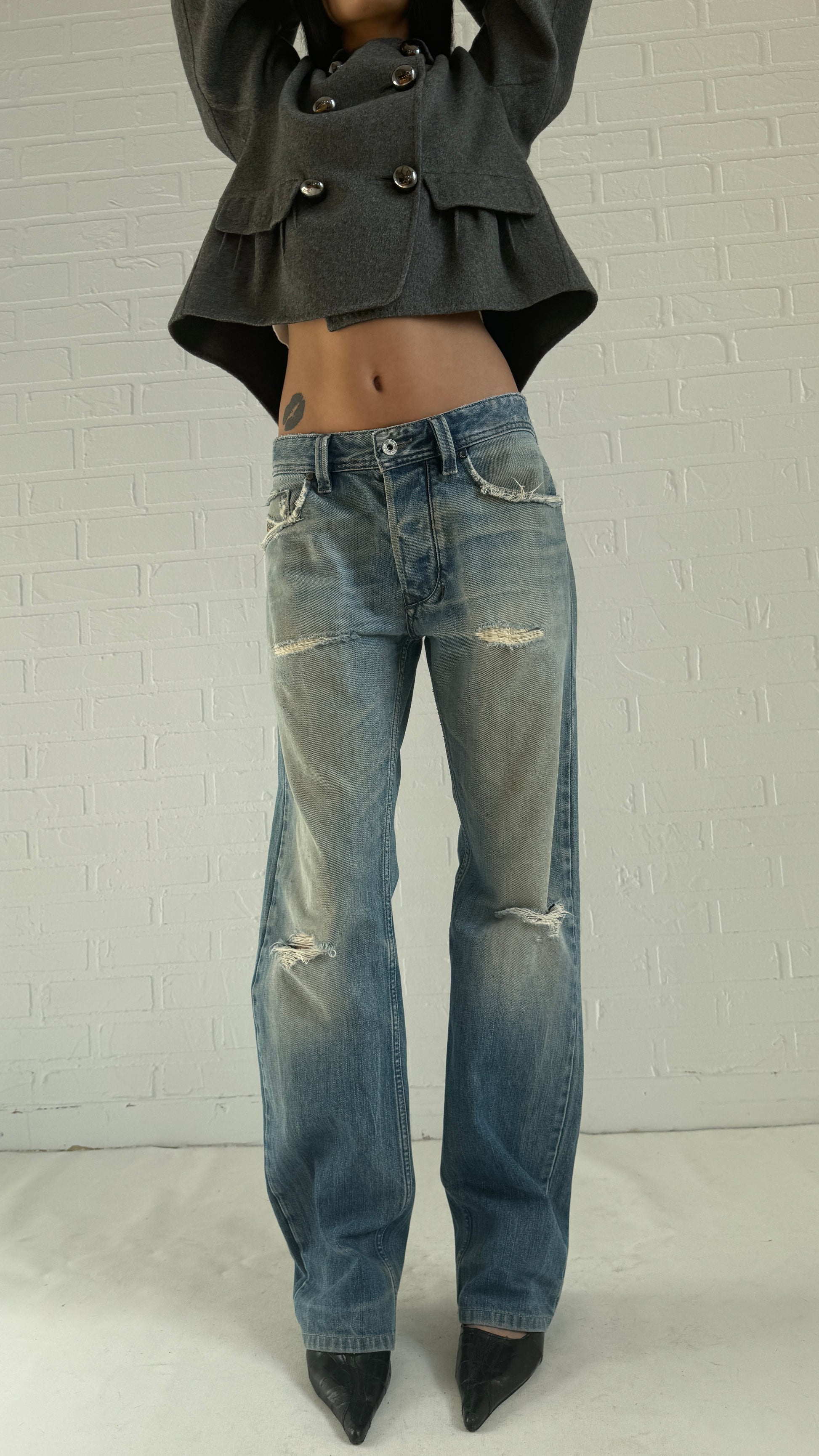 distressed jeans