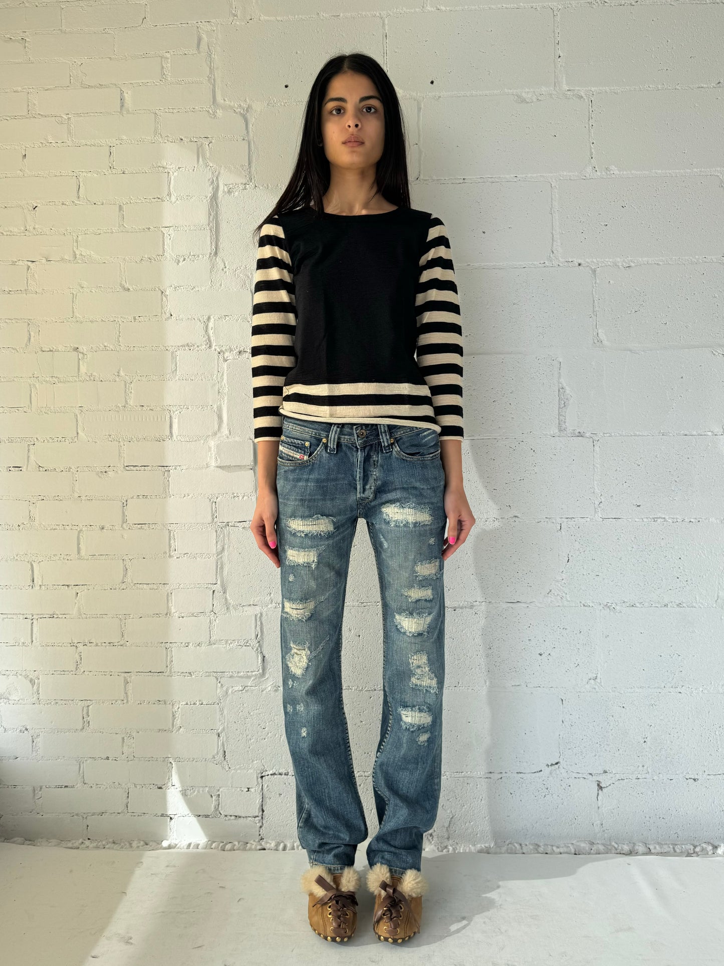 wool stripe sleeve sweater '07