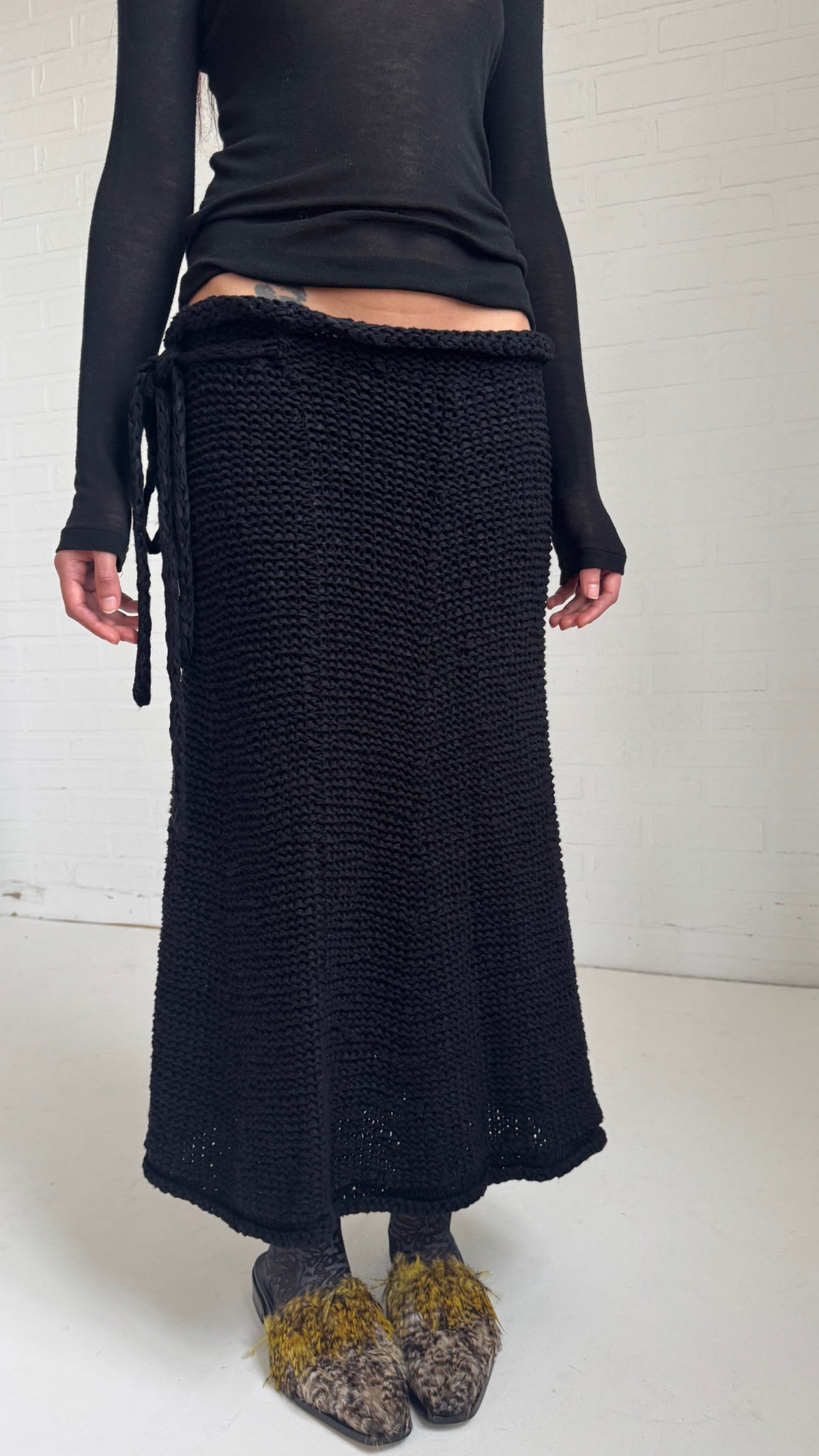 Textured Knit Maxi Skirt