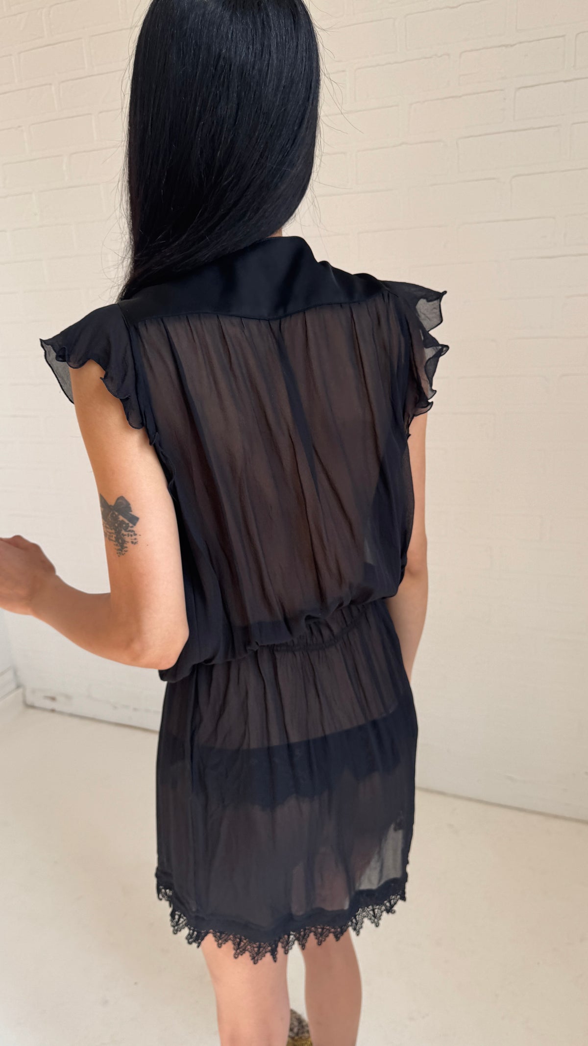 Beaded Silk Mini Dress