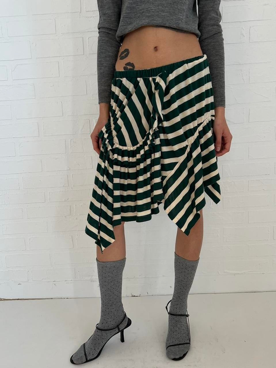 jersey goblin skirt / stripe