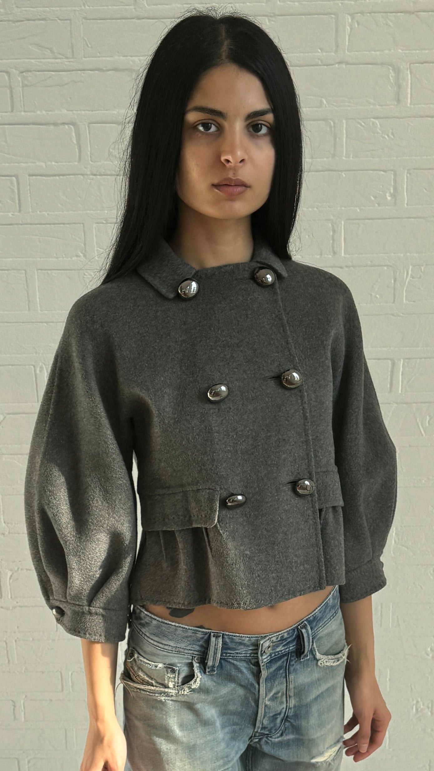 cropped pea coat