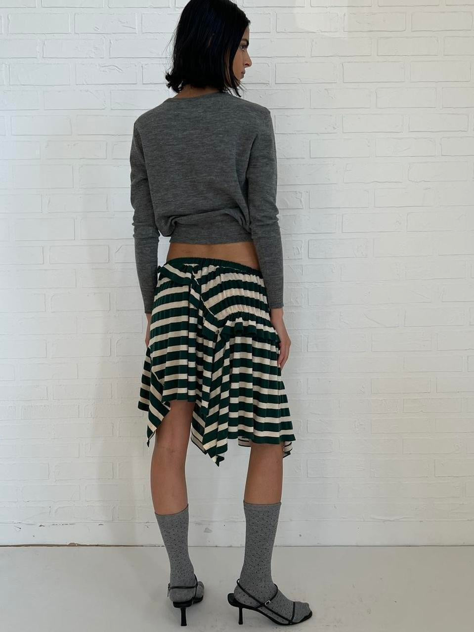 jersey goblin skirt / stripe