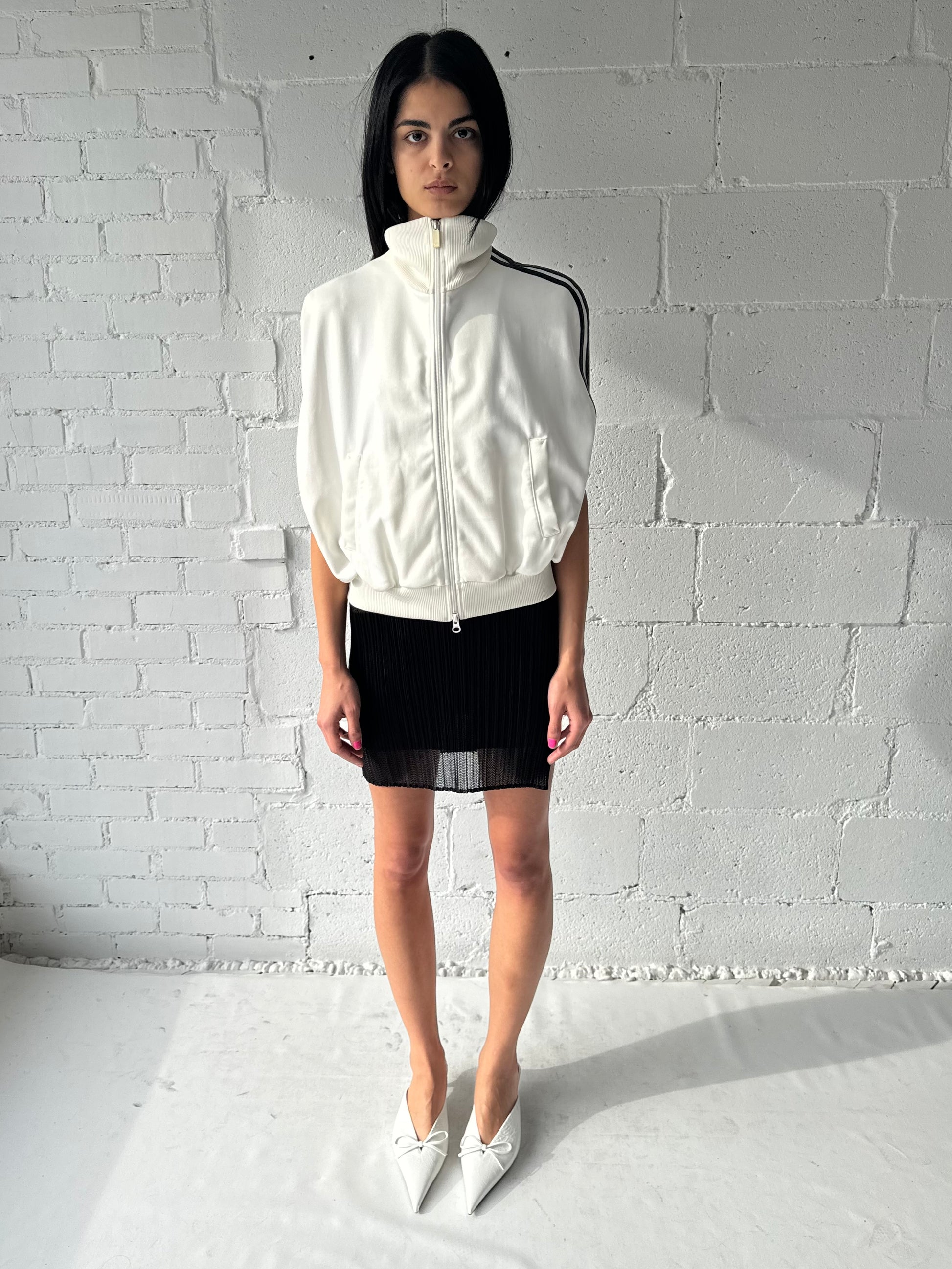 '04 track jacket cape/ white