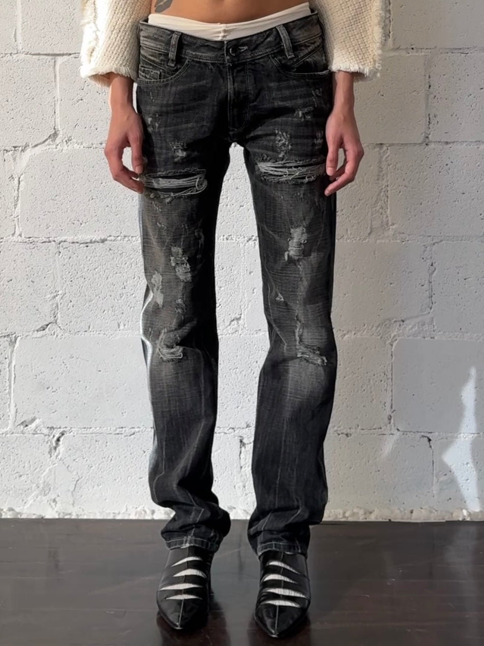 ripped jeans black 29