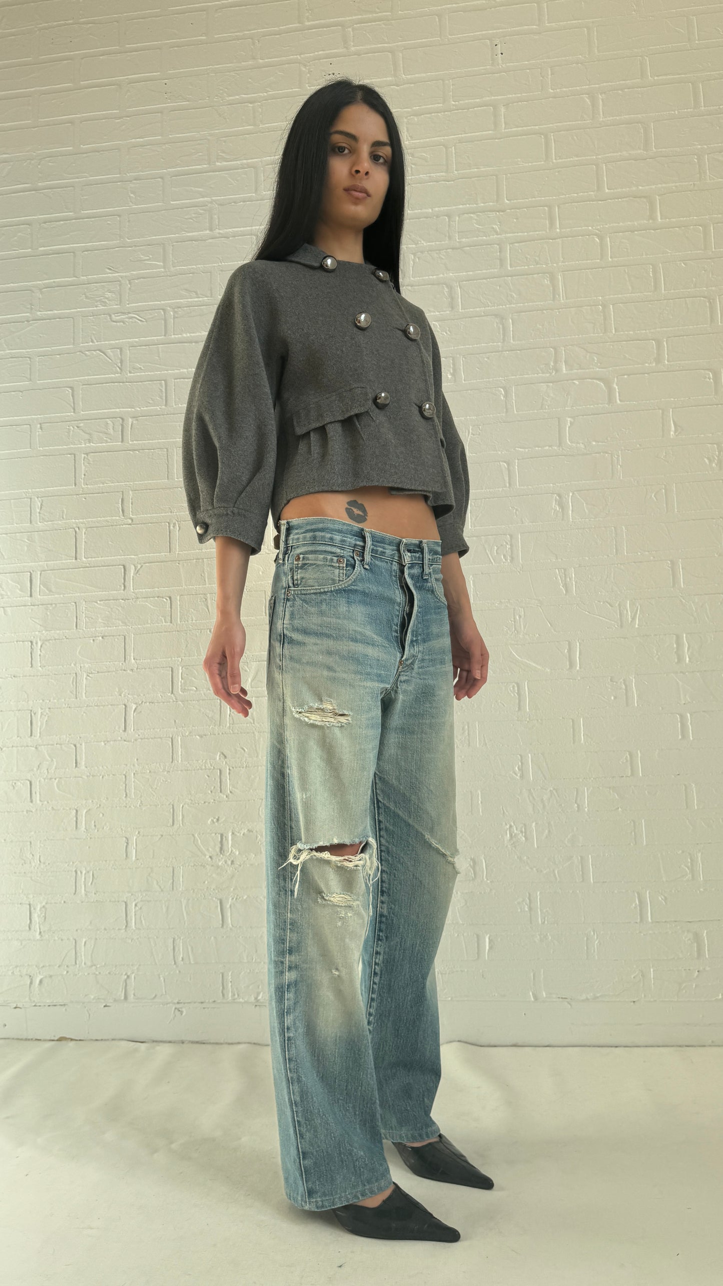 cropped pea coat