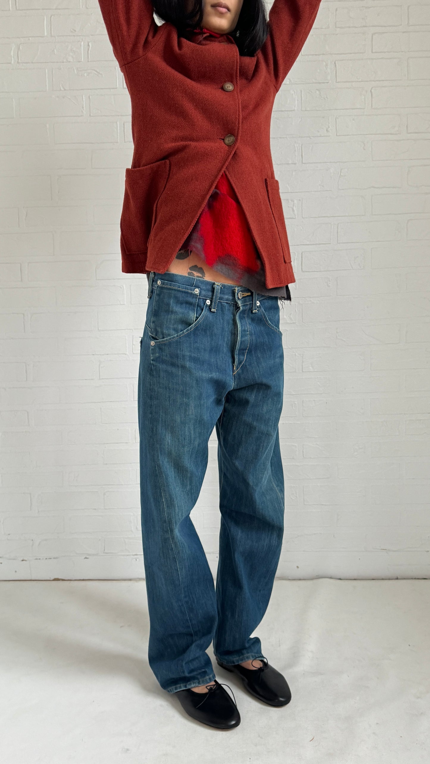 straight twist jeans small