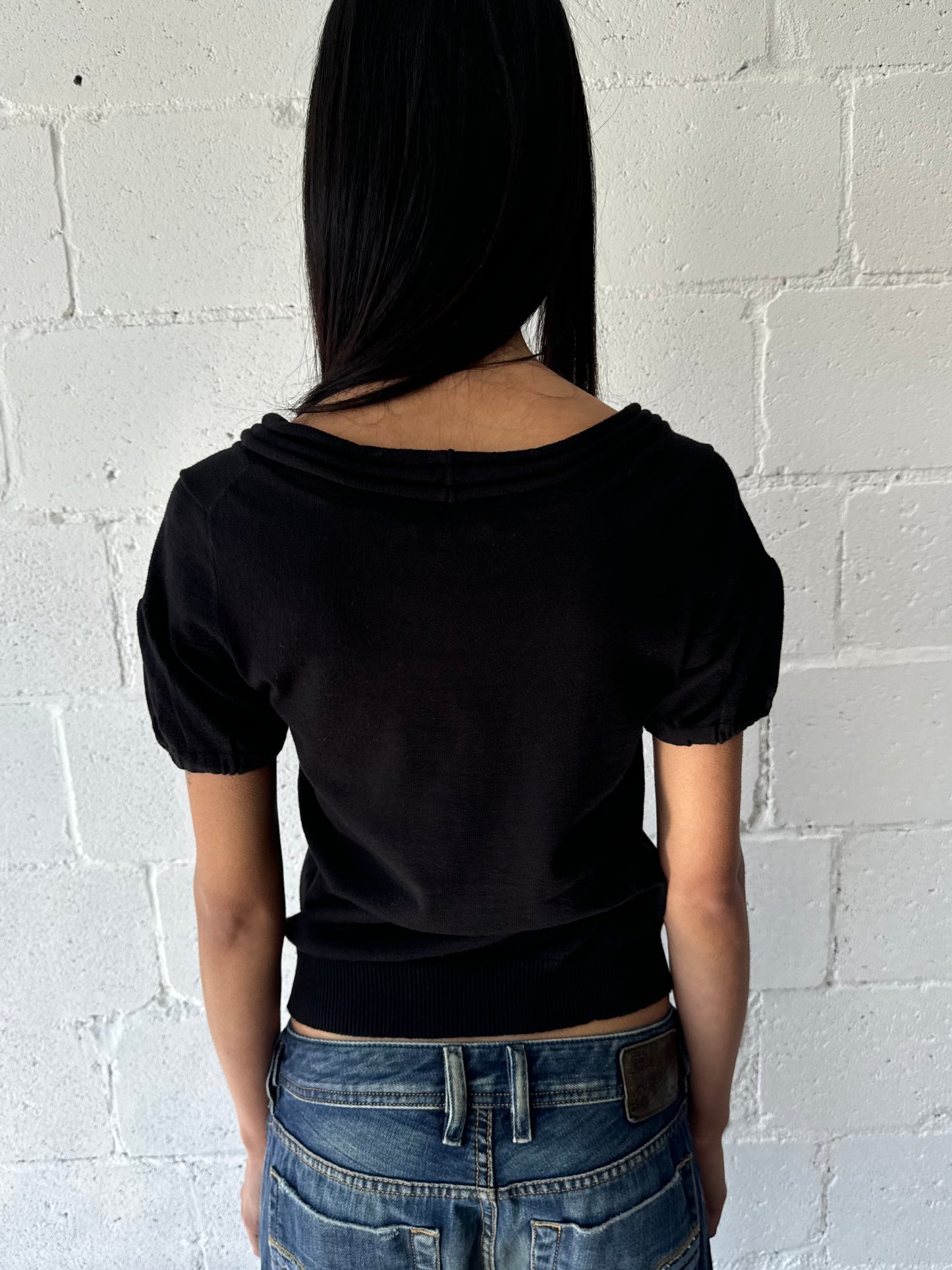 short sleeve knit / black