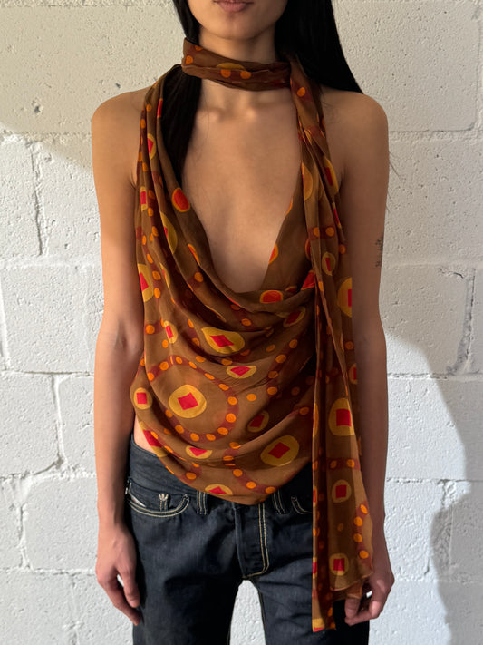 silk scarf top