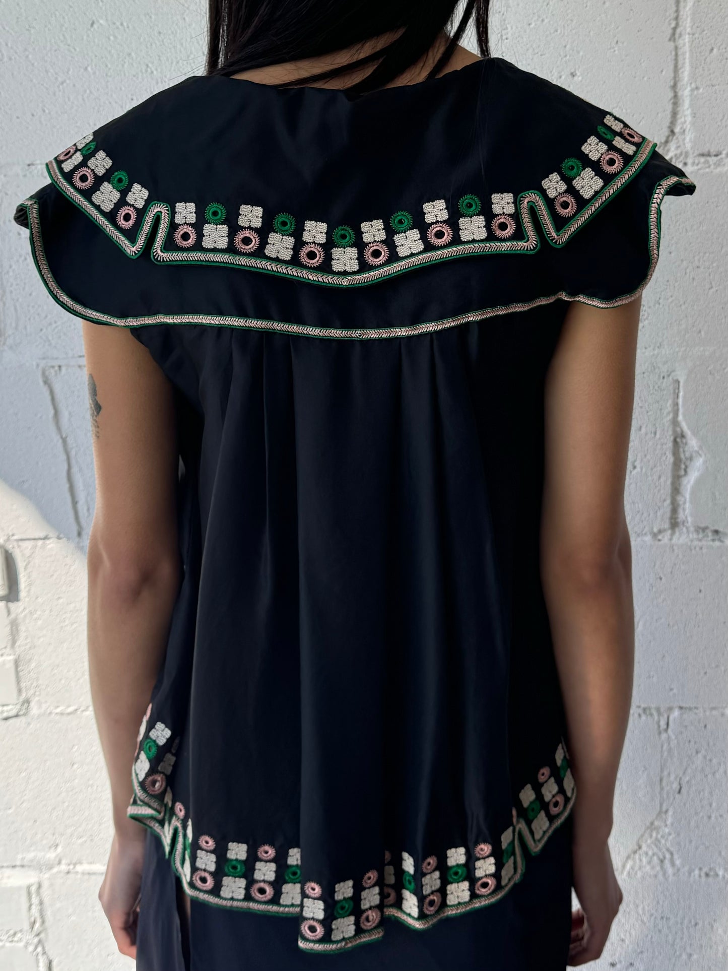 silk embroidered top