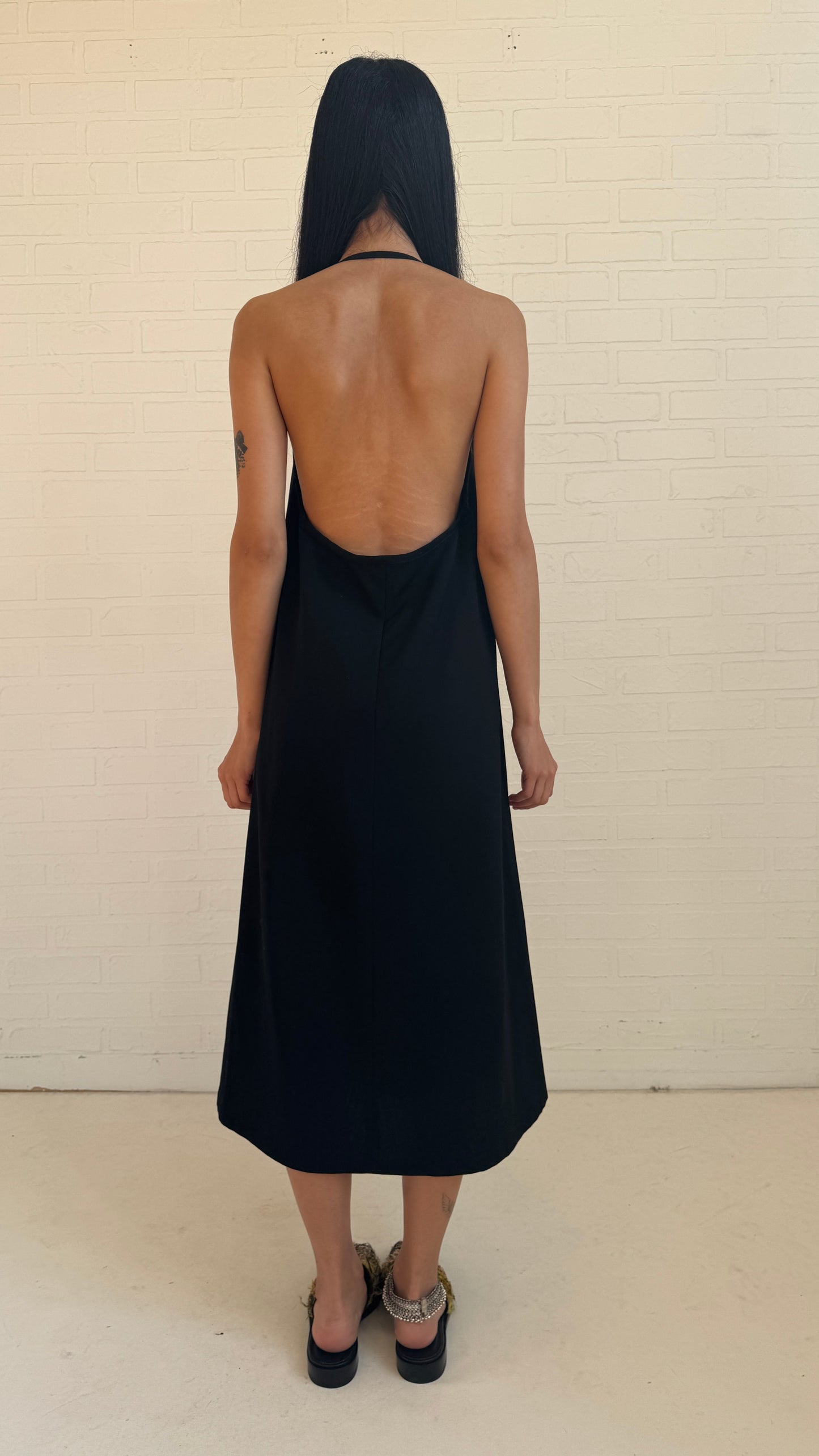 Open Back Halter Dress