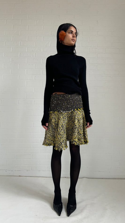 virgin wool mini skirt