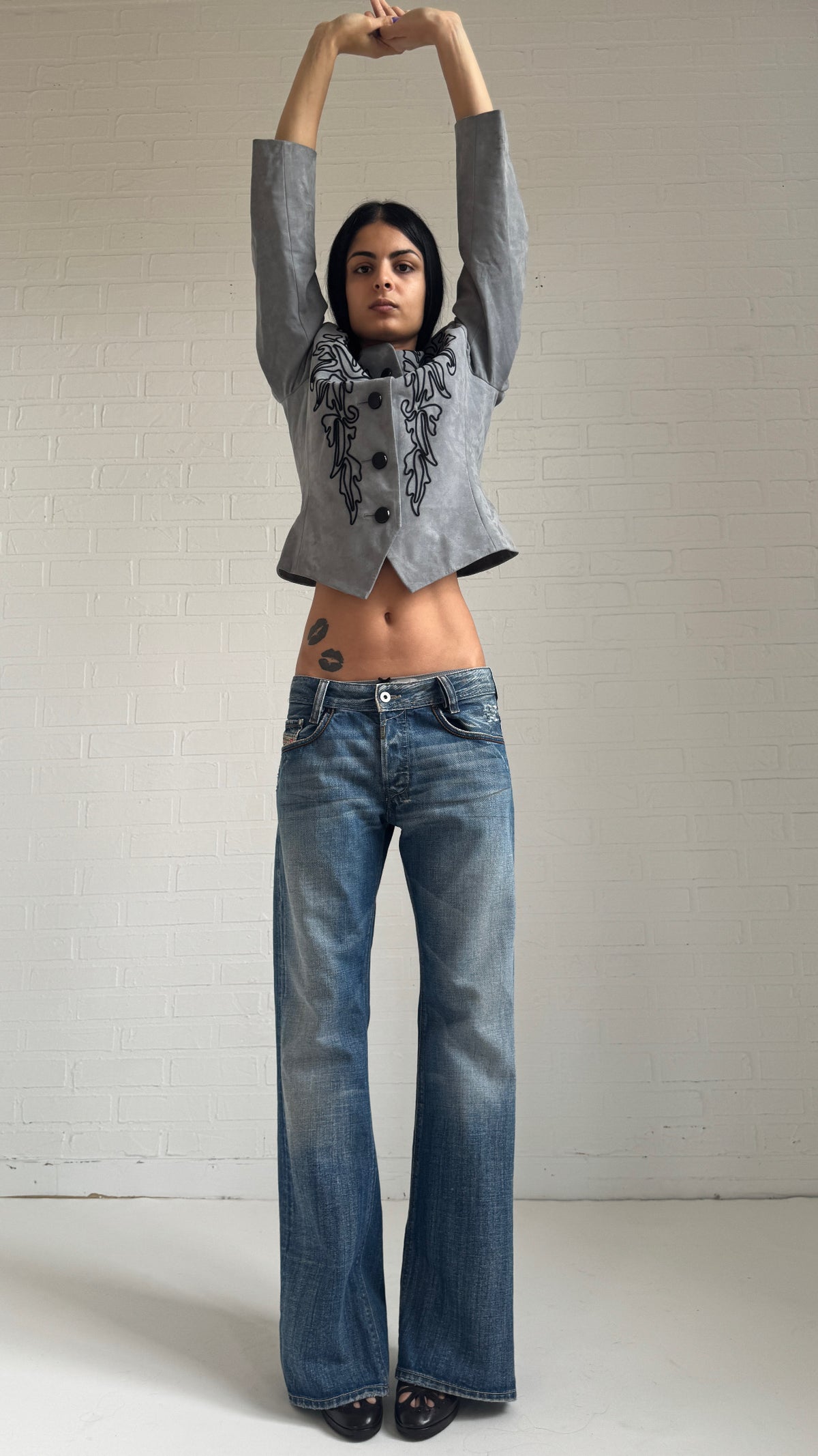 Distressed Bootcut Jeans
