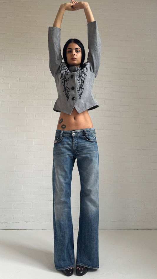 Distressed Bootcut Jeans