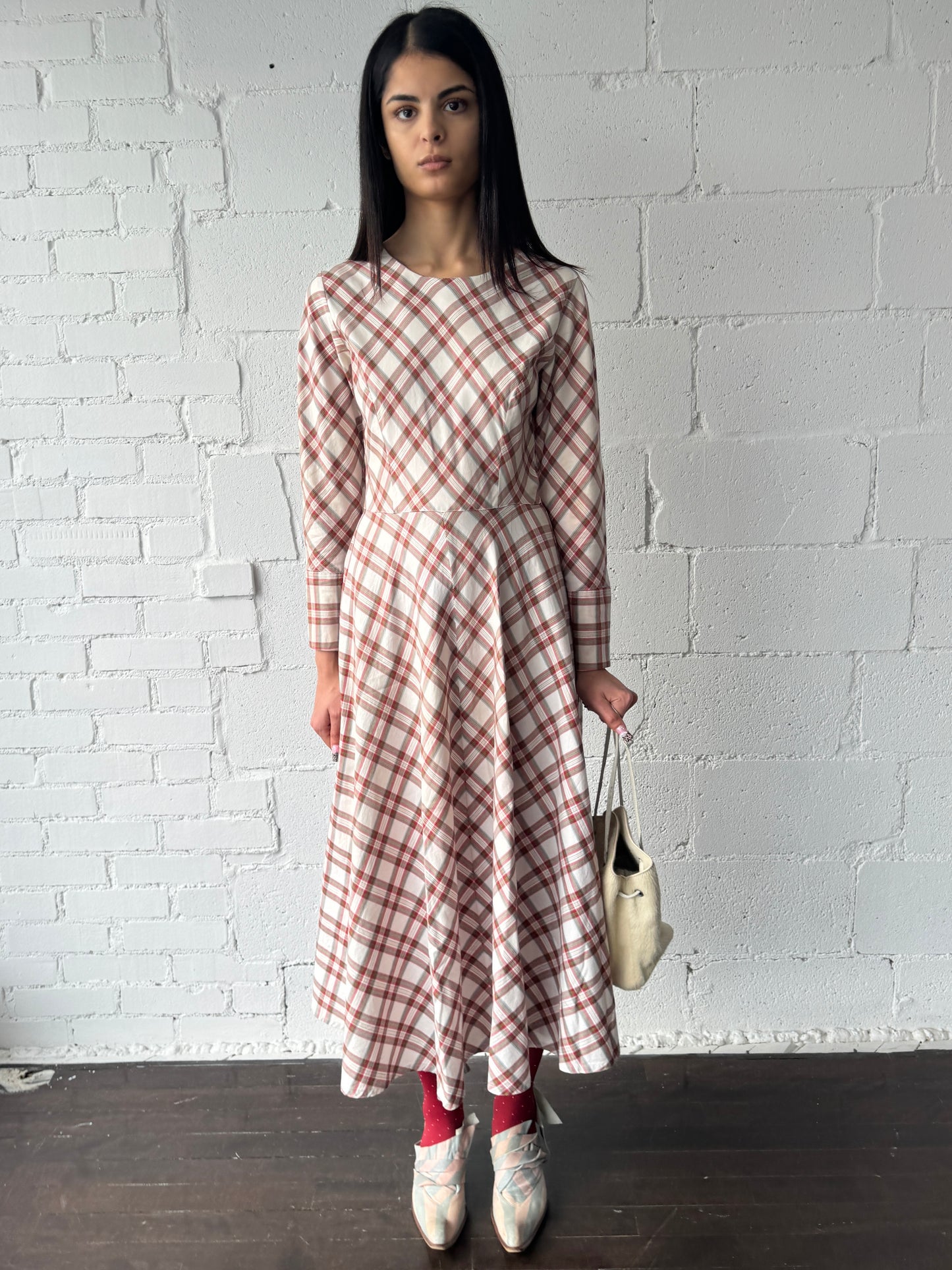 plaid cotton maxi dress