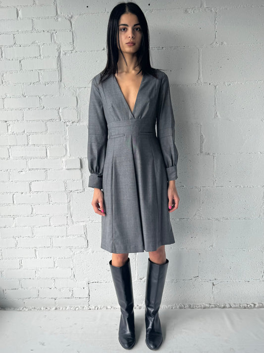 virgin wool dress / grey