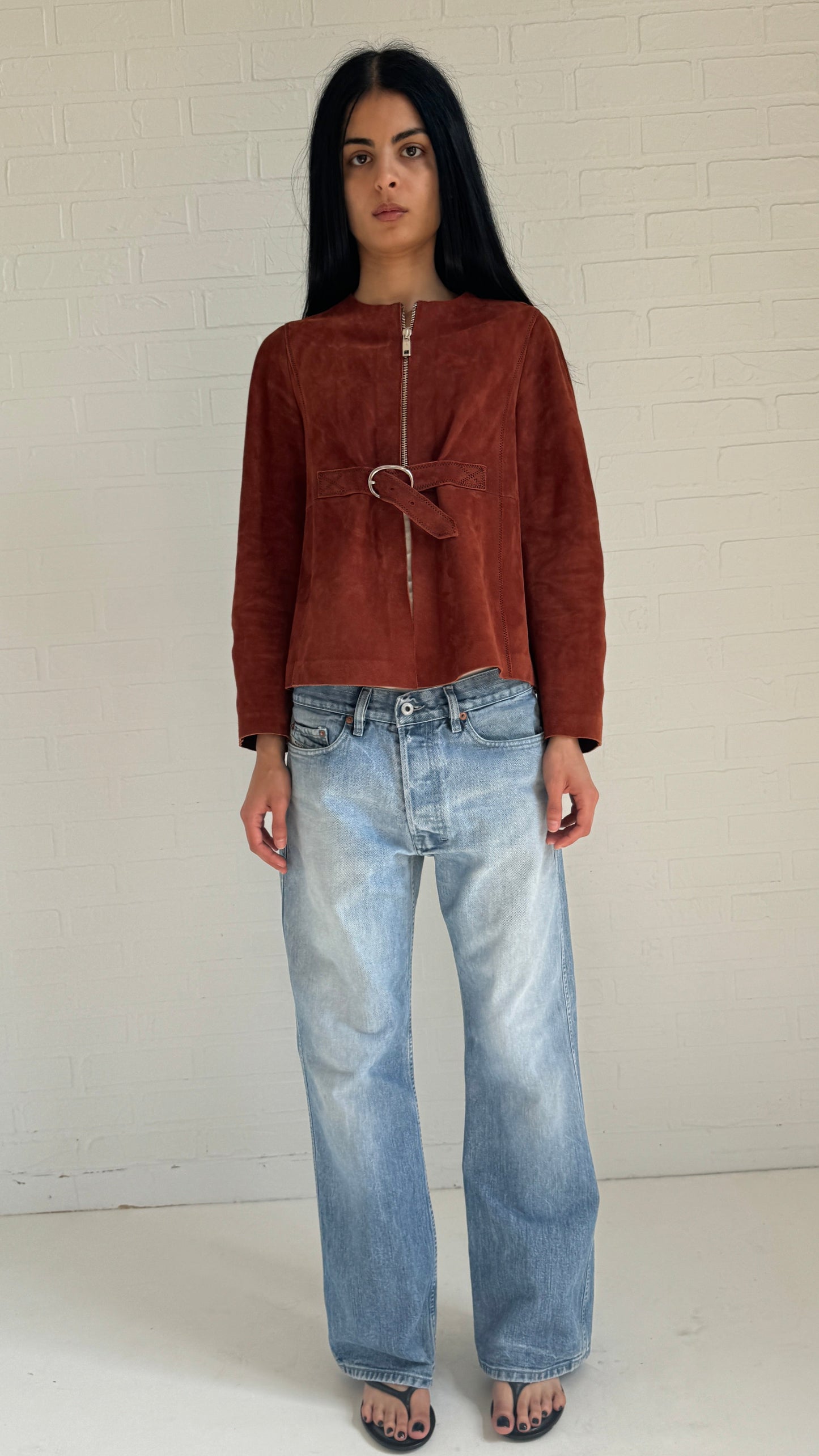 suede cropped jacket